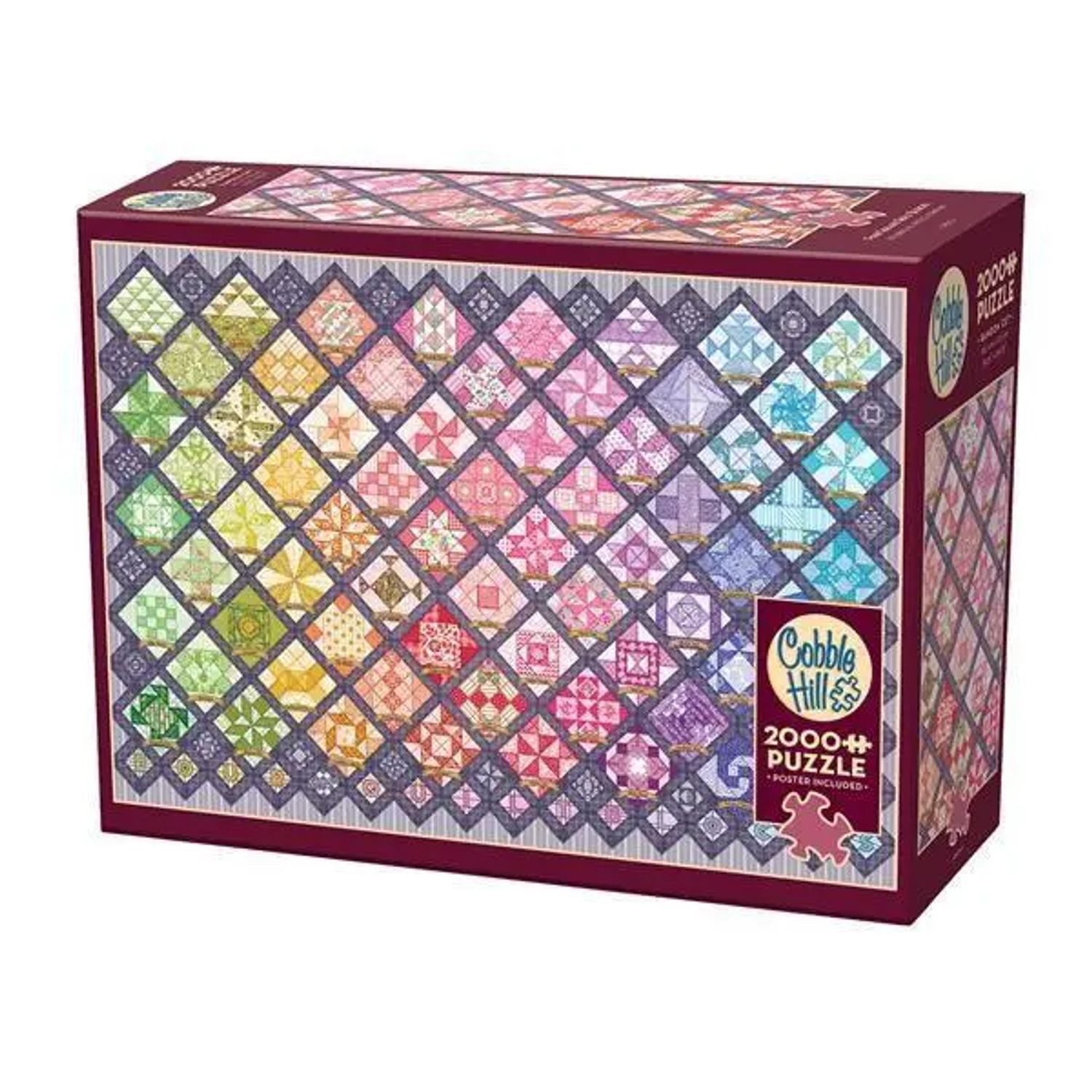 BrainBox Puzzle Quilt mit bunten Quadraten 2000 Teile, 2000 Puzzleteile