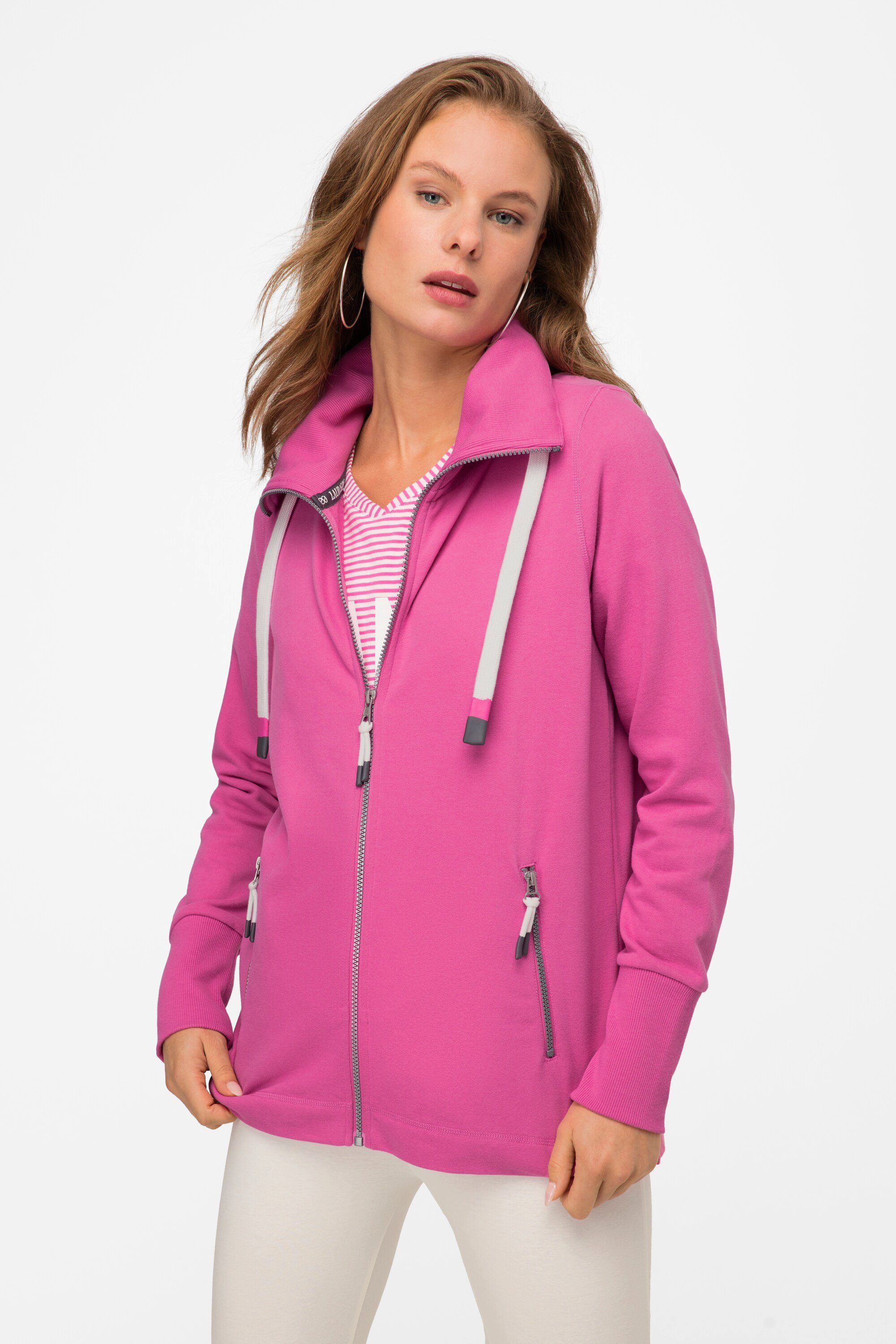 Sweatjacke Laurasøn Zipper Langarm hellpink Sweatjacke Stehkragen