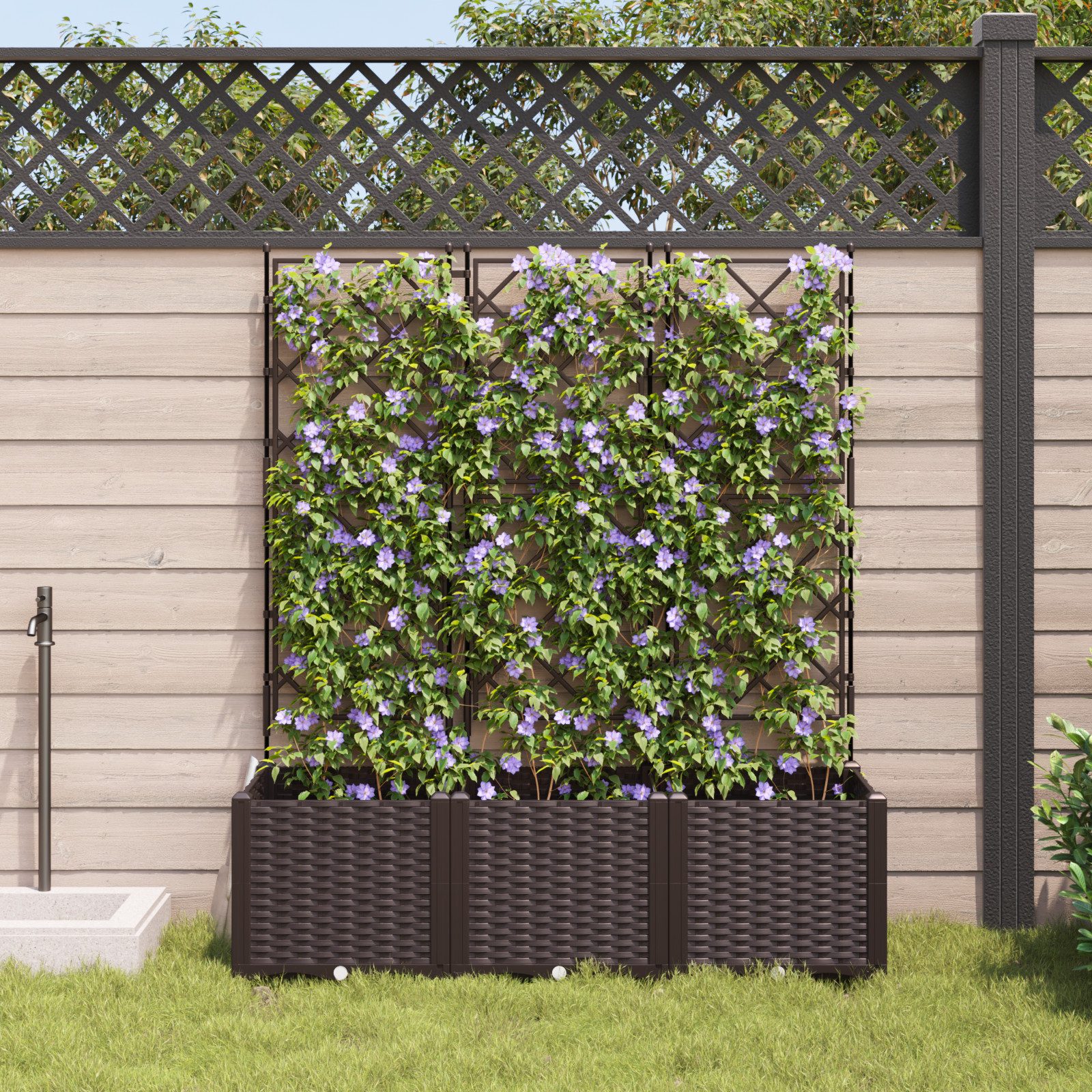 vidaXL Blumentopf Pflanzkasten mit Rankgitter 3 günstig online kaufen