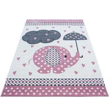 Teppich Elefant-Design, Teppium, Rechteckig, Höhe: 11 mm, Kinderteppich Elefant-Design Baby Teppich Kinderzimmer Pflegeleicht