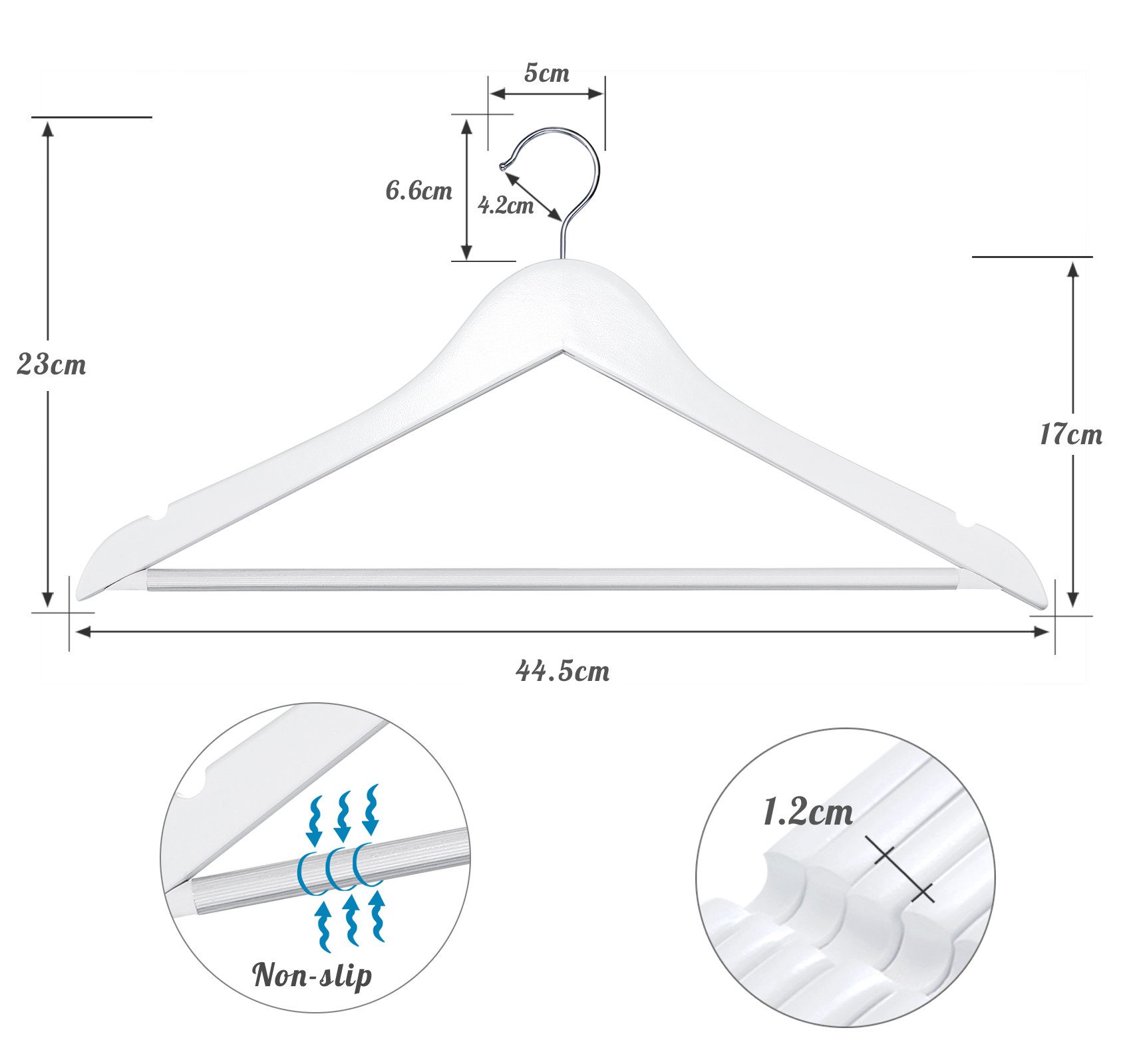 ElitVita Kleiderbügel Holz Kleiderbügel mit Rockkerben und Hosensteg Drehba günstig online kaufen