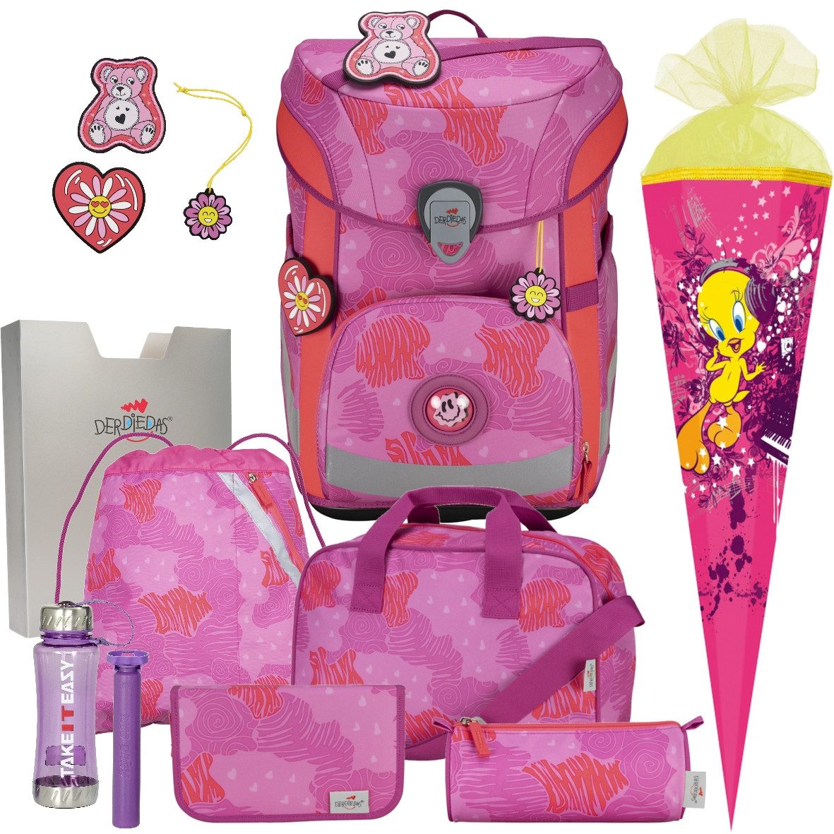 DerDieDas® Schulranzen Mädchen 1.Klasse ErgoFlex Easy in unterschiedlichen Sets