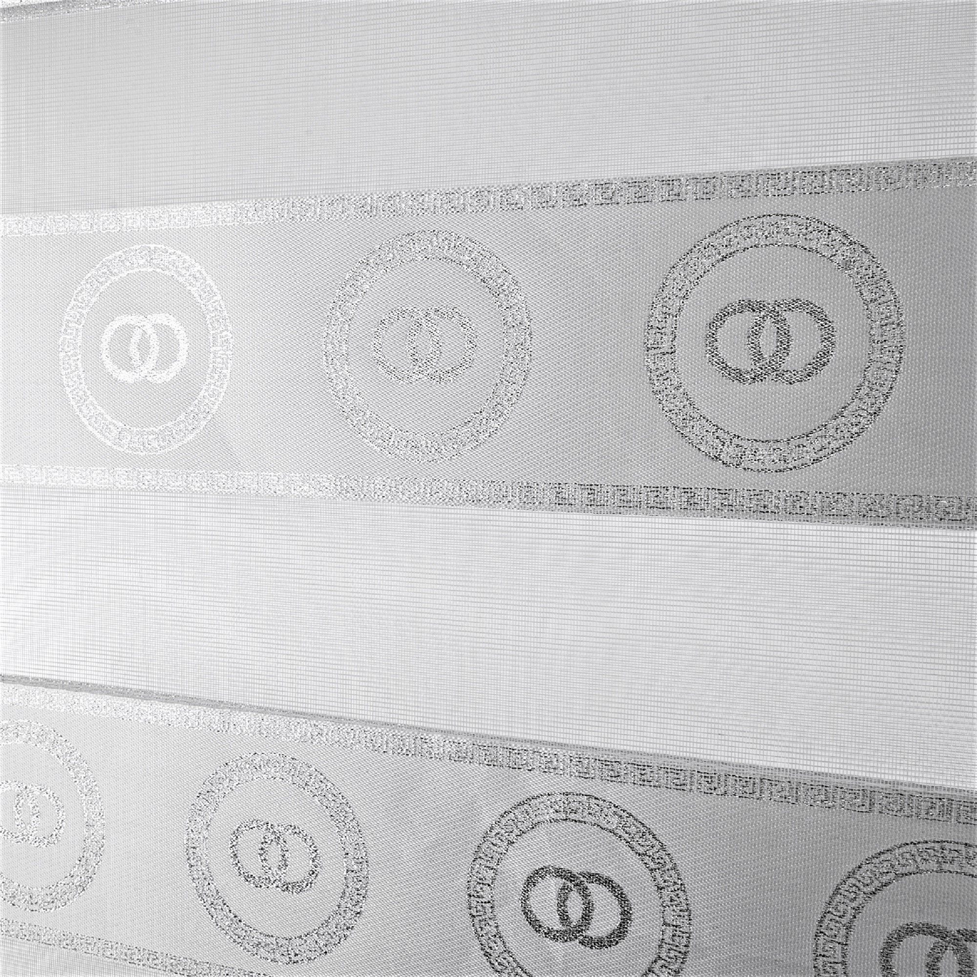 Silber Weiß Yasar nach Deckenmontage, und Doppelrollo Deckenmontage Maß 3320-1, Gardinen, Wandmontage Länge 250cm