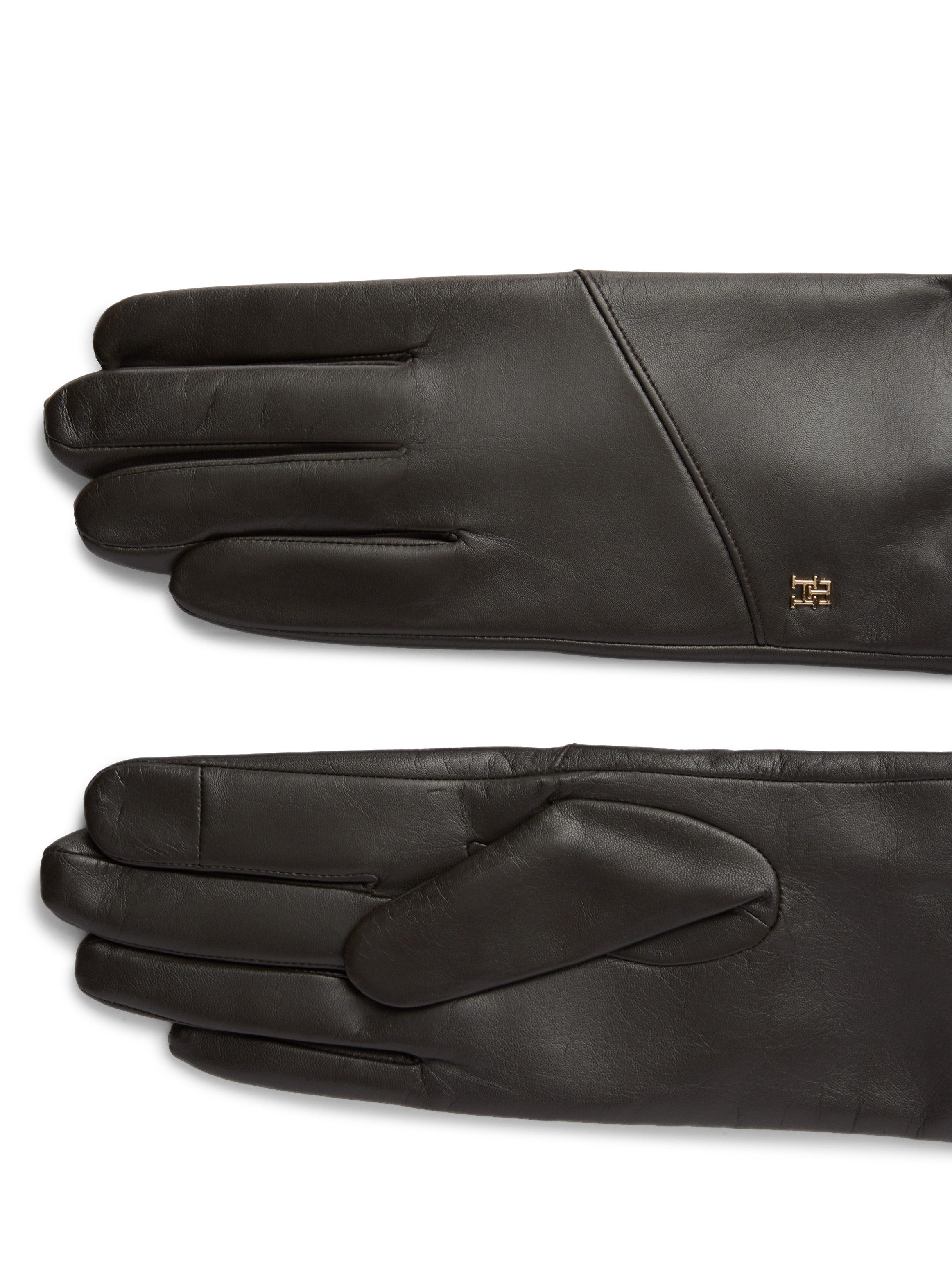 Tommy Hilfiger Lederhandschuhe ELEVATED CHIC LEATHER GLOVES Regular fit mit Markenlogo