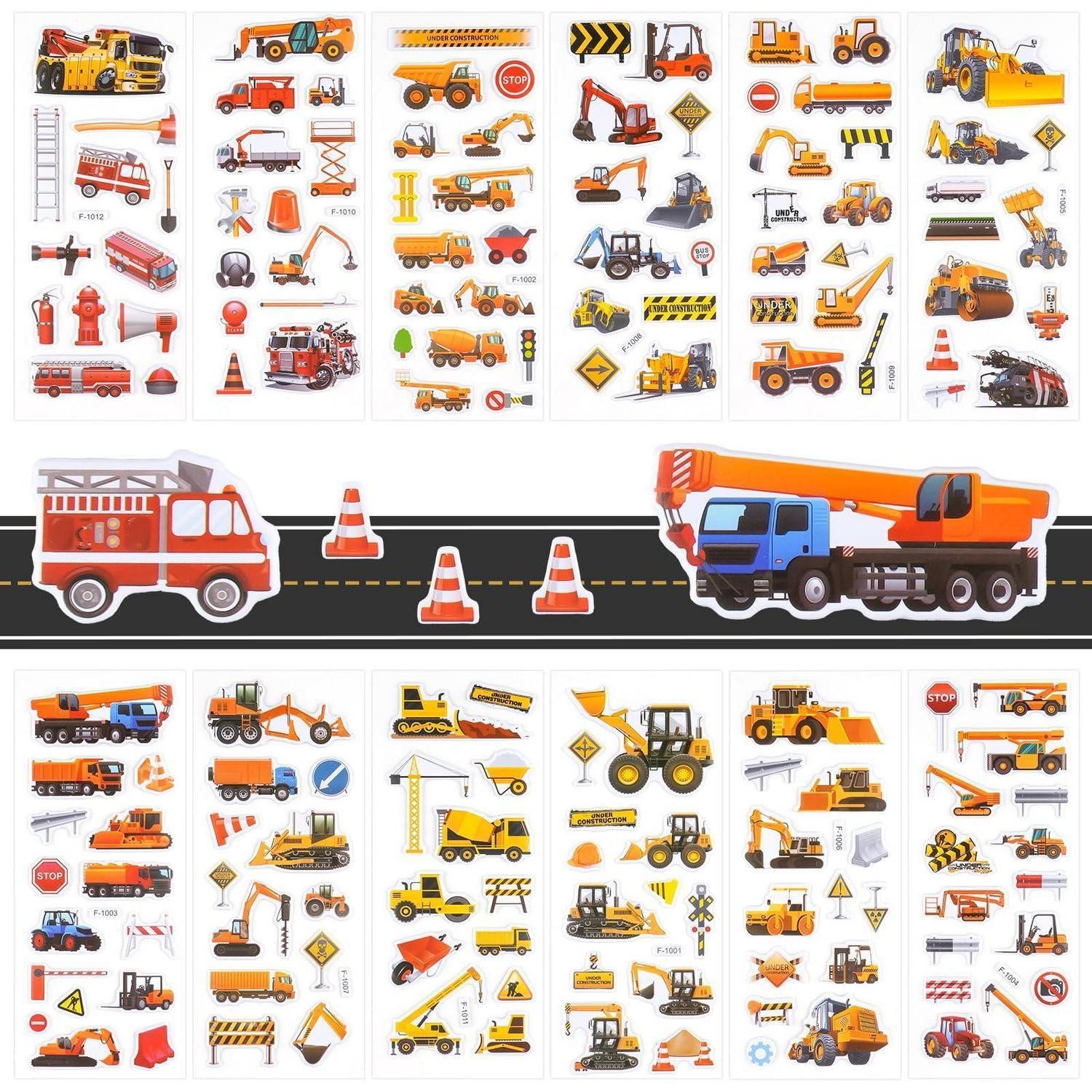 LuxusKollektion Aufkleber Aufkleber 3D Kinder Jungen Mädchen 12 Auto Bagger Sticker - 17 x 7 cm