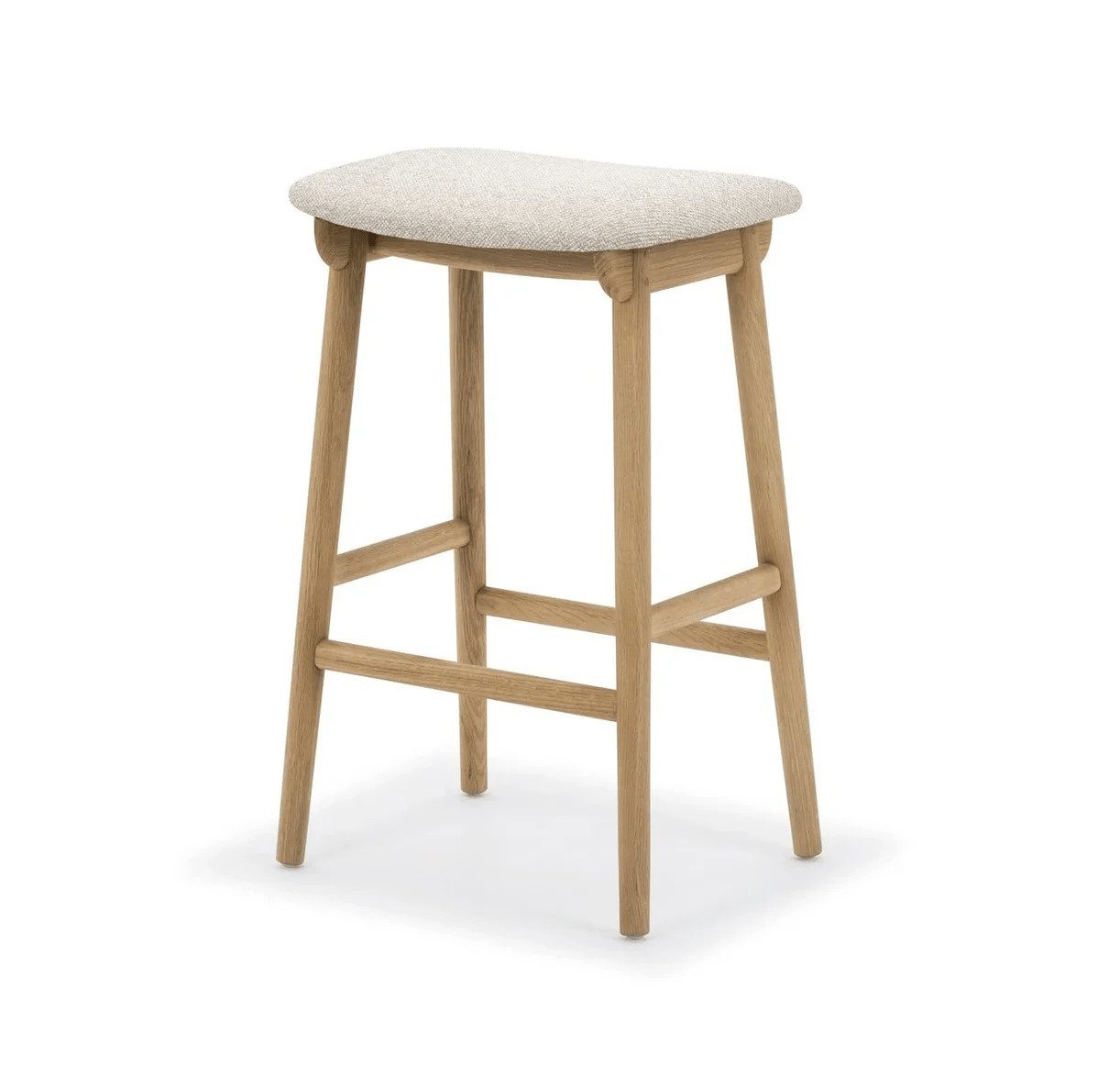 Woodek Design Bergen aus Eichenholz mit beigem Bezug Cobble (Minimalistisches Design, 1 St., Matt lackiert), Massivholzrahmen