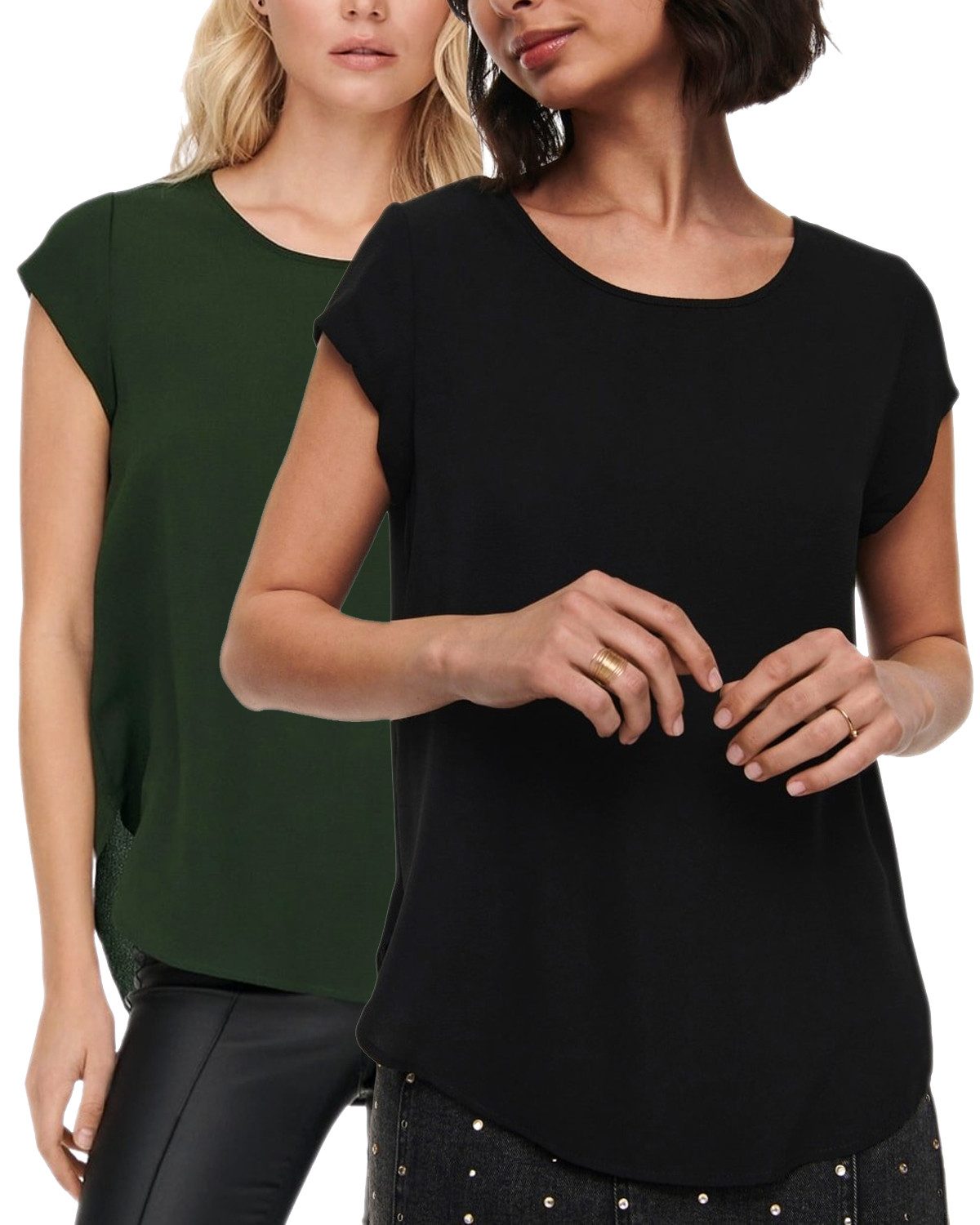ONLY Shirtbluse (2er Pack) Basic Shirt günstig online kaufen