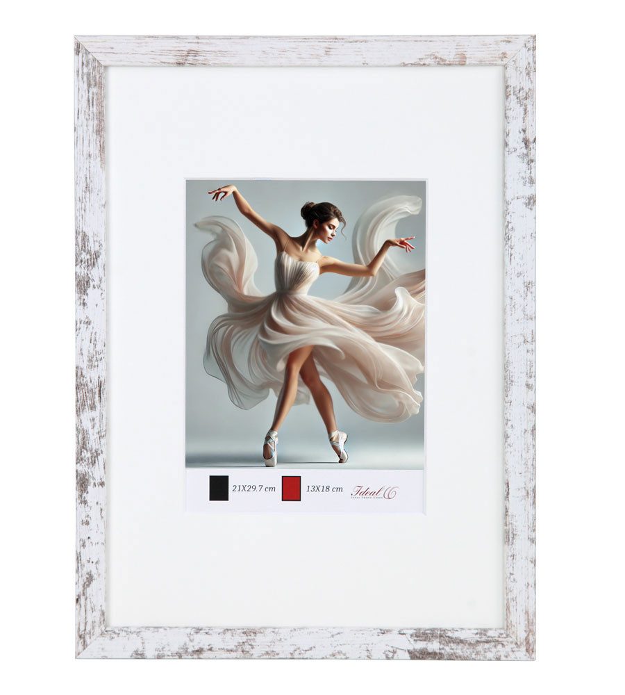 IDEAL TREND Bilderrahmen Holzbilderrahmen mit Passepartout Elegantes Design günstig online kaufen