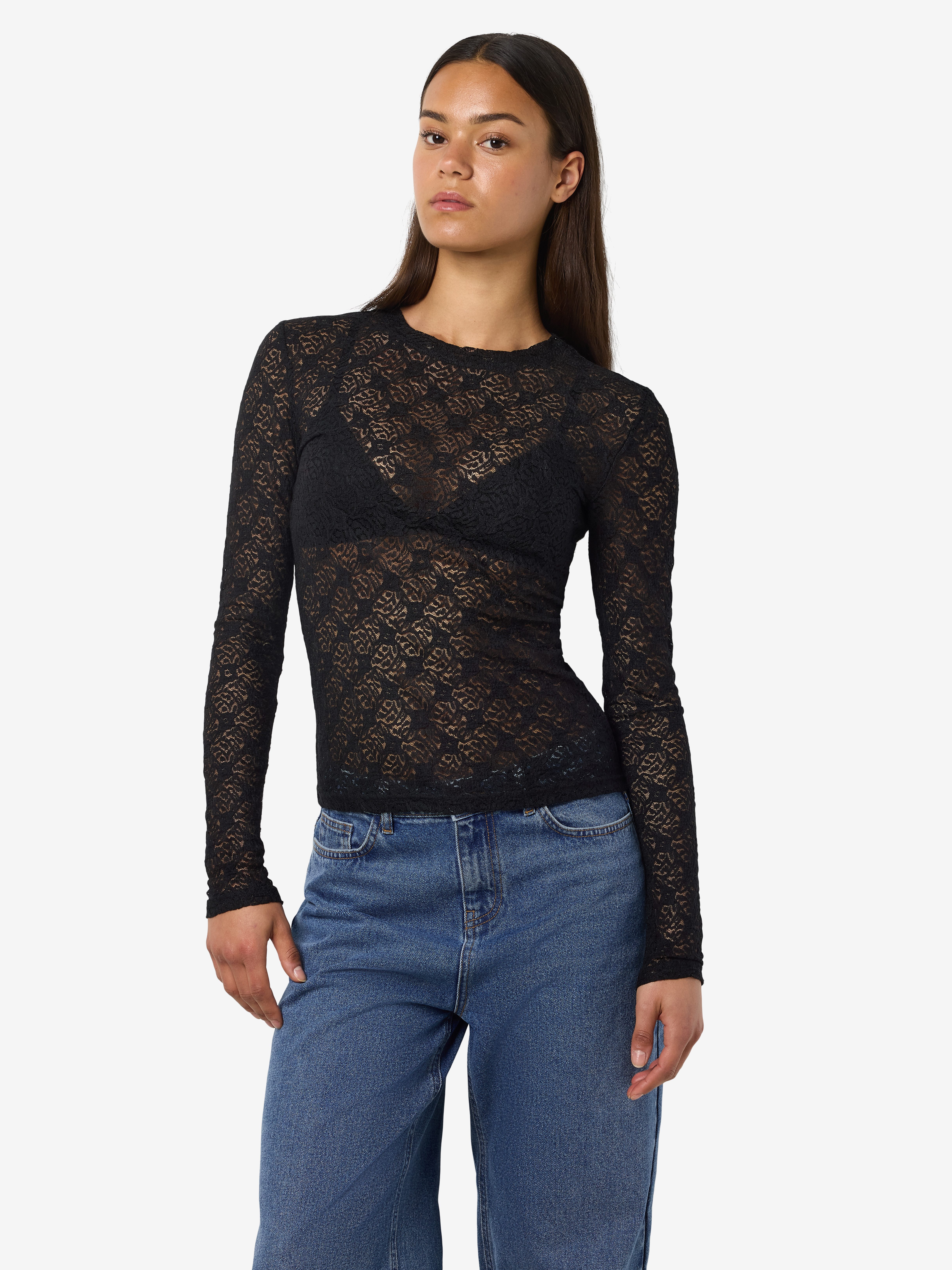 Noisy may Spitzenshirt NMJUDITH L/S LACE günstig online kaufen