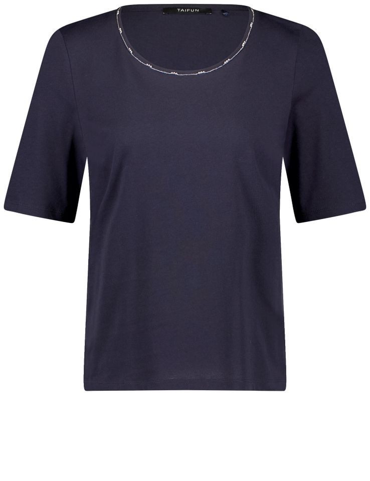Taifun T-Shirt – Kurzarmshirt mit Schmuckkette günstig online kaufen