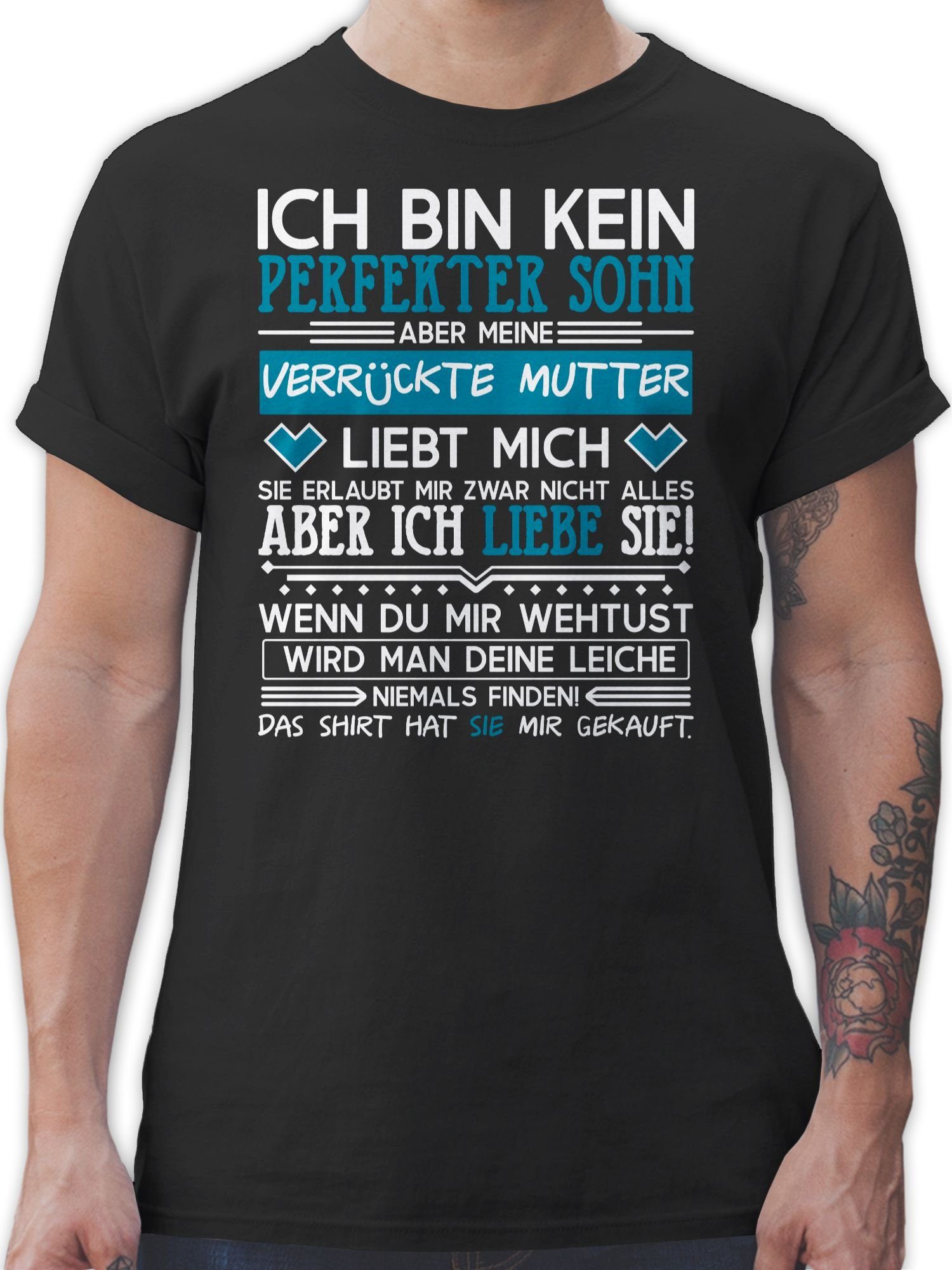 Shirtracer T-Shirt Ich bin kein perfekter Sohn - weiß Herren & Männer Geschenke 01 Schwarz | T-Shirts