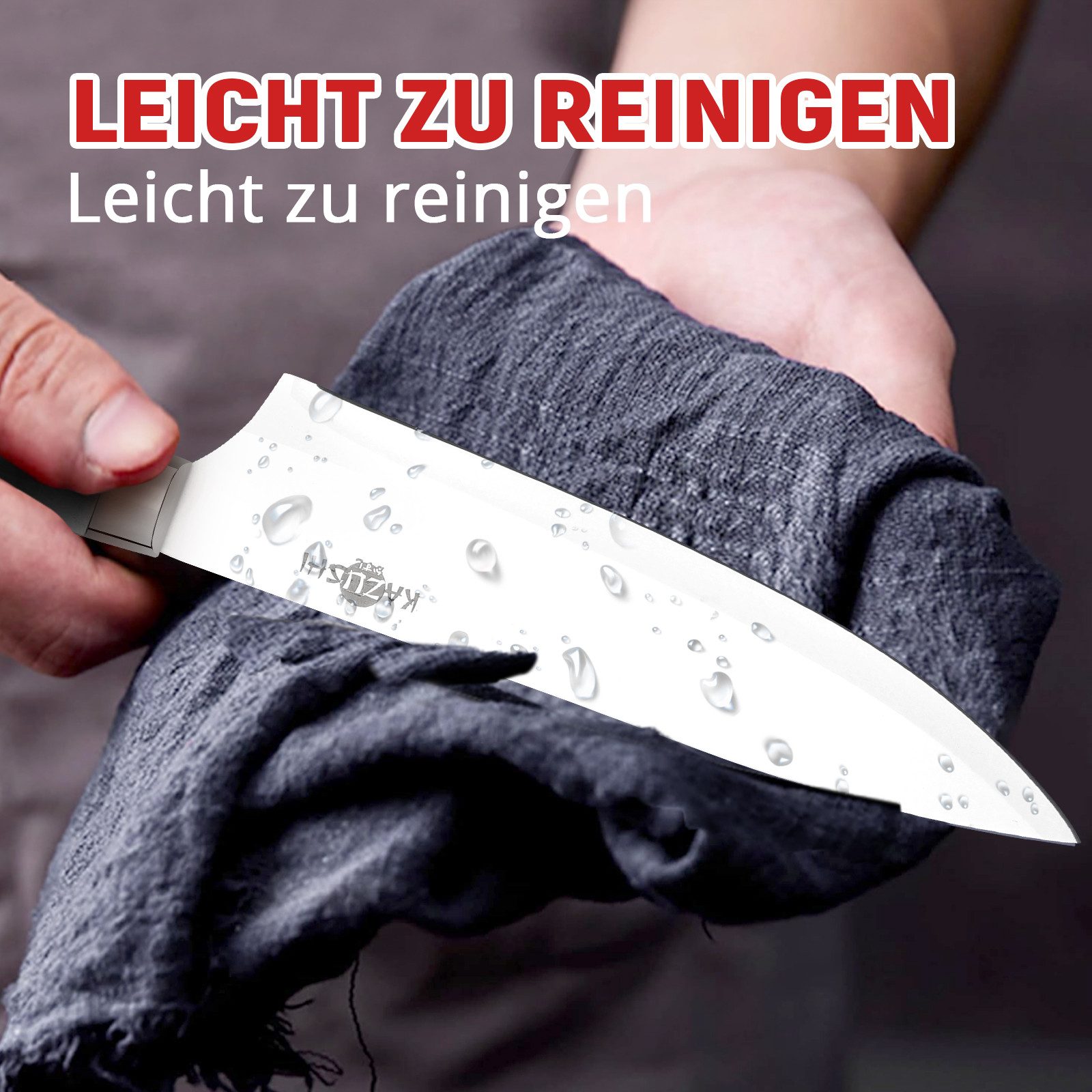 KAZUSHI Messer-Set 9/ 8/7/6teilig Messerblock Messerset Küchenmesser Set Profi Kochmesser (6-tlg), Edelstahl hochwertiges SelbstschärfenMesser Küchenmesser Set