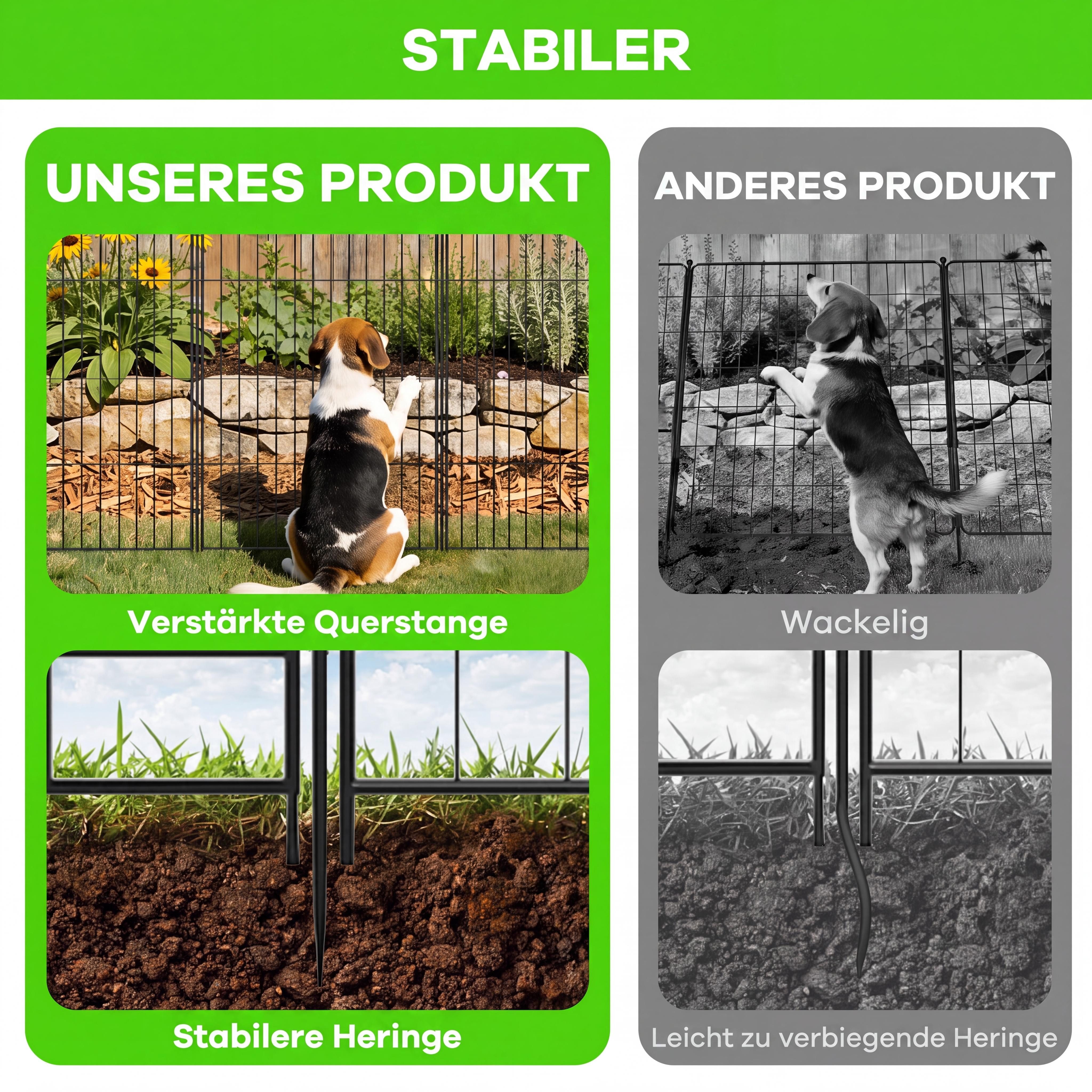 GarveeMore Zaunpfosten Gartenzaun für den Außenbereich, Tierbarriere, Rostfreies Metall – Bild 3 von 5