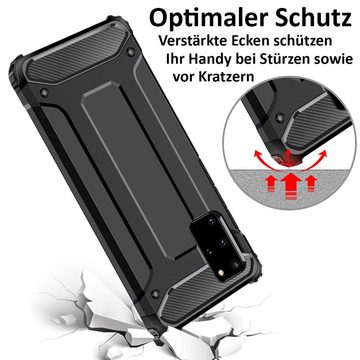 FITSU Handyhülle Outdoor Hülle für Samsung Galaxy S20 Ultra Schwarz, Robuste Handyhülle Outdoor Case stabile Schutzhülle mit Eckenschutz