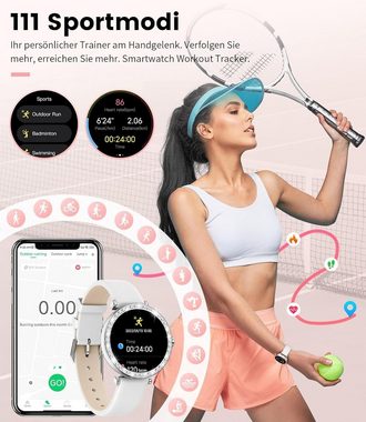 ESFOE Smartwatch (1,19 Zoll, Android iOS), mit Telefonfunktion fitnessuhr mit Blutdruckmessung IP67 Wasserdicht
