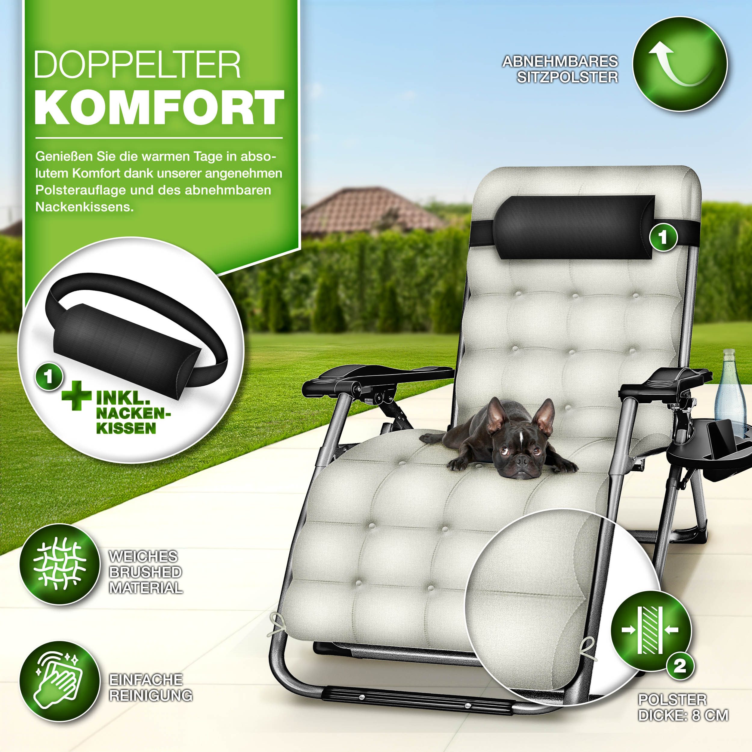 tillvex Gartenliege tillvex® Liegestuhl klappbar bis günstig online kaufen