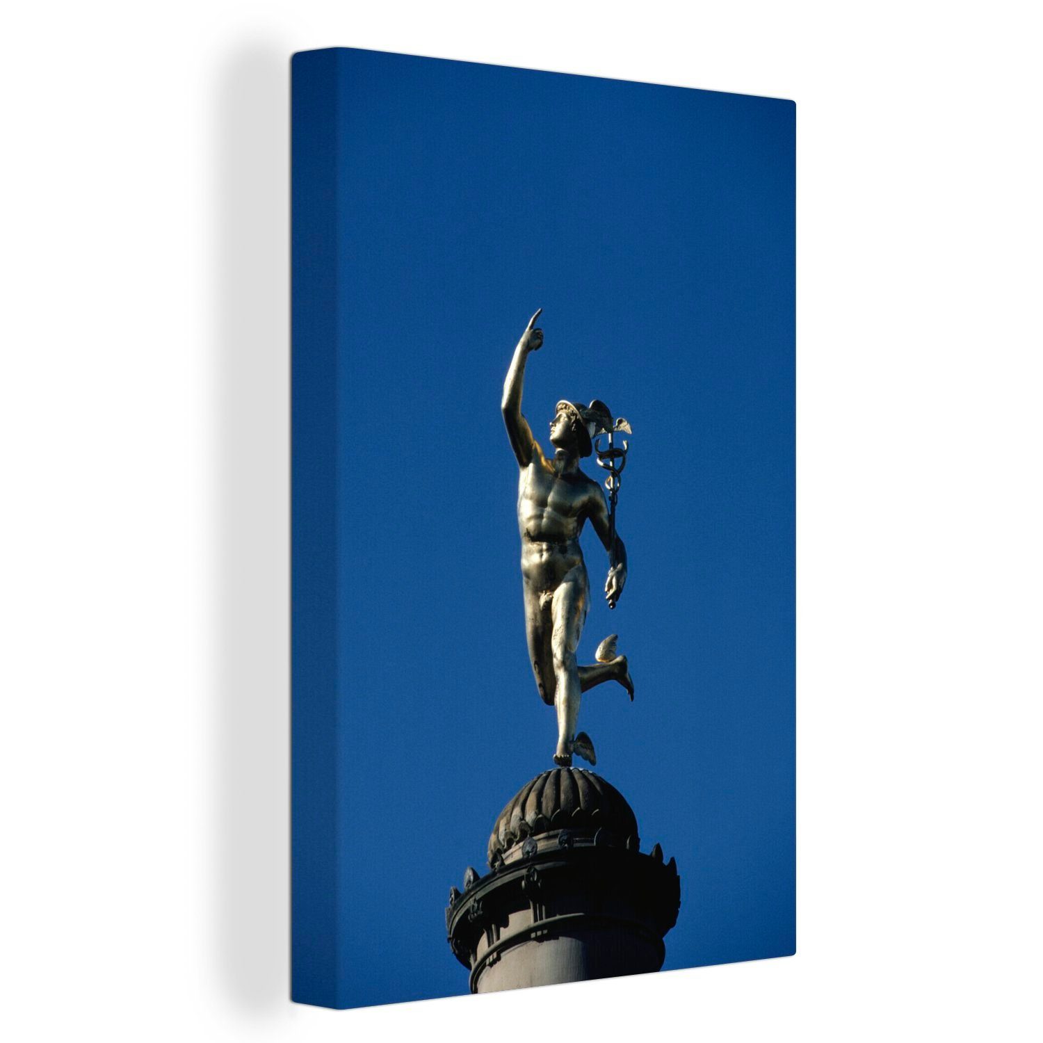 OneMillionCanvasses® Leinwandbild Eine Statue des Hermes, (1 St), Leinwandbild fertig bespannt inkl. Zackenaufhänger, Gemälde, 20x30 cm