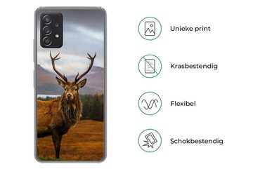 MuchoWow Handyhülle Hirsche - Berge - Wasser - Landschaft - Tiere - Bäume, Phone Case, Handyhülle Samsung Galaxy A53, Silikon, Schutzhülle