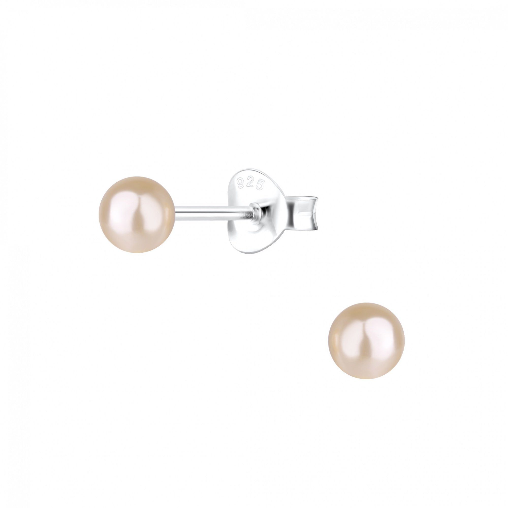 Paar Ohrstecker PERLE classic 4 mm peach, 2-tlg.
