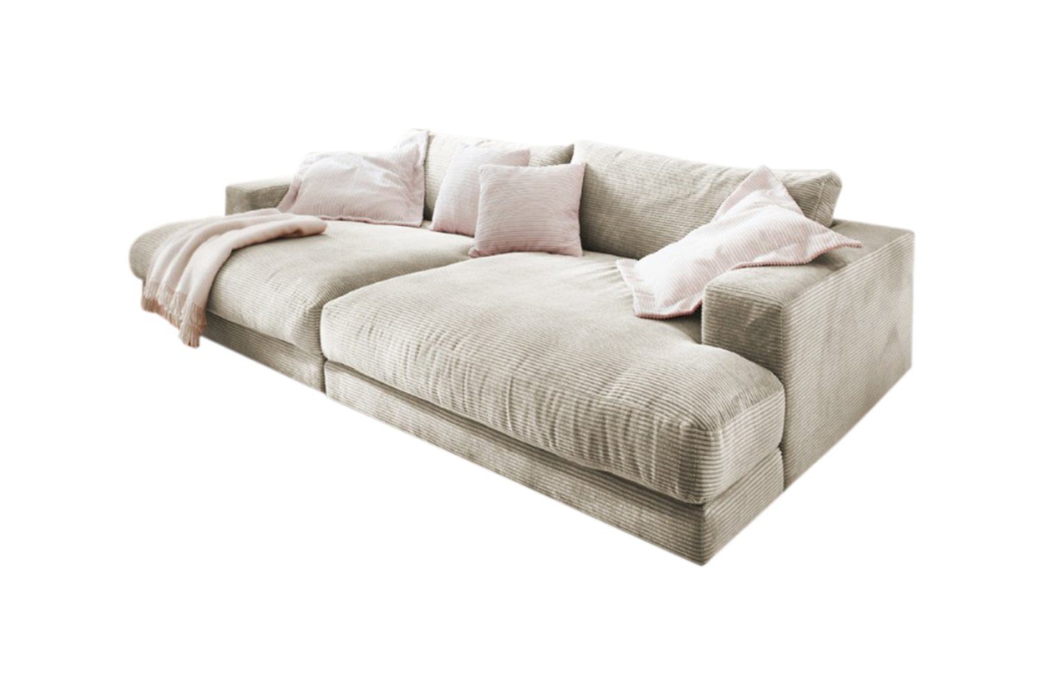 KAWOLA Big-Sofa MADELINE, Stoff od. Cord, versch. Tiefen und versch. Farben