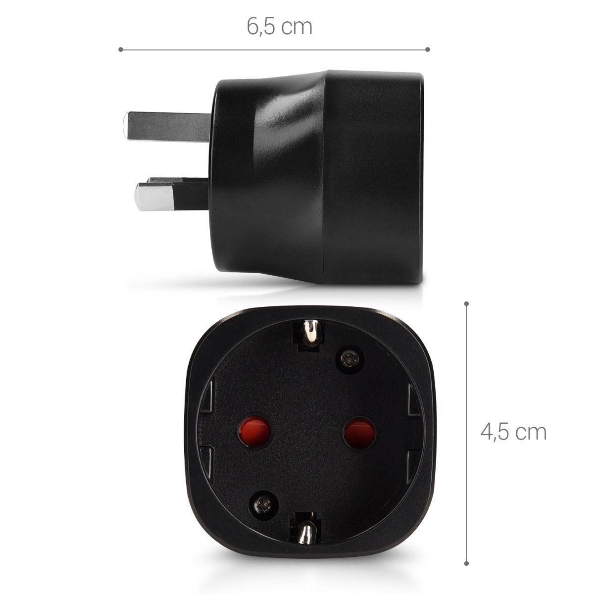 kwmobile 2x Reiseadapter Australien Typ-I - Schuko zu Typ I Steckdose Adapter, 4.50 cm