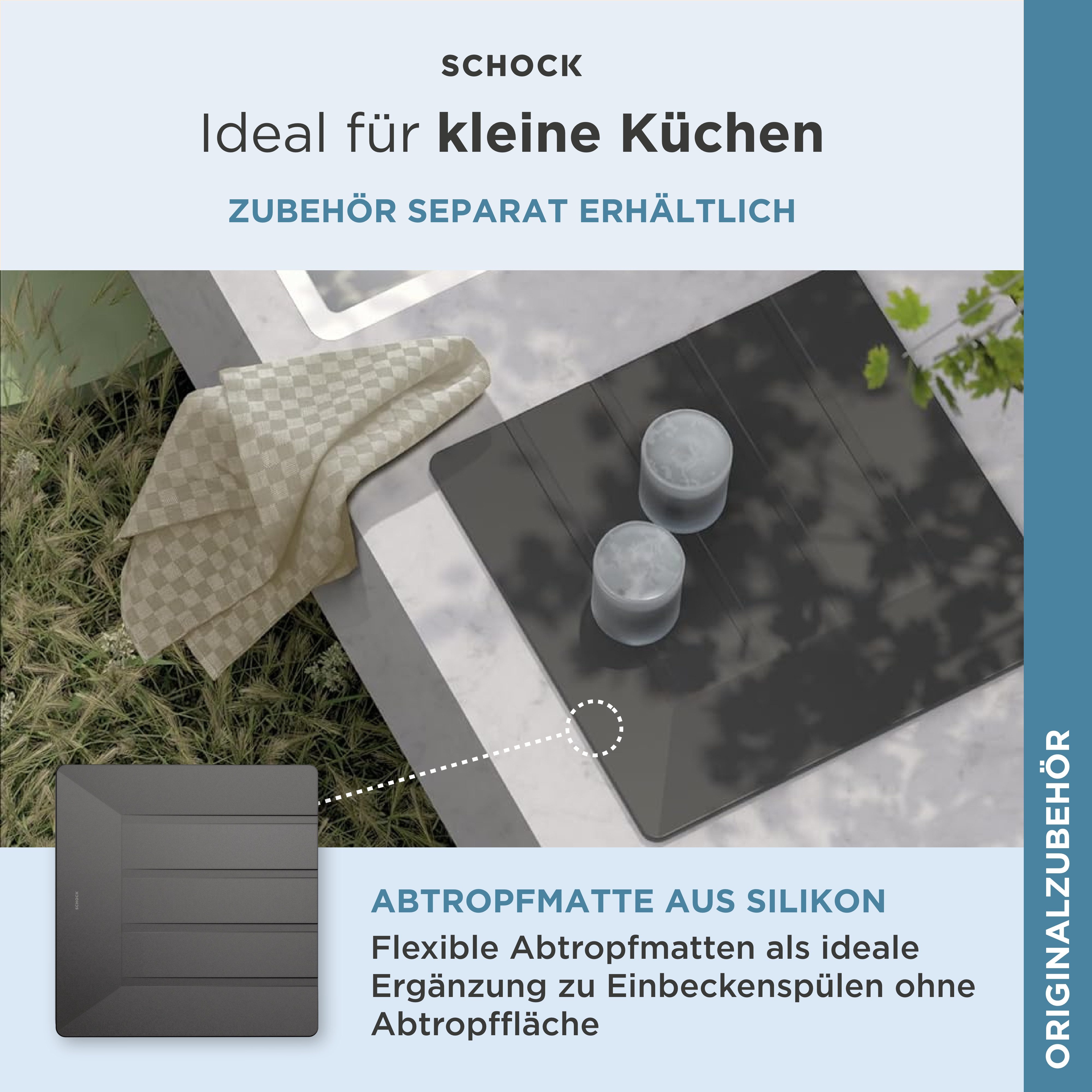 Schock Granitspüle Oslo, quadratisch, 57/51 cm