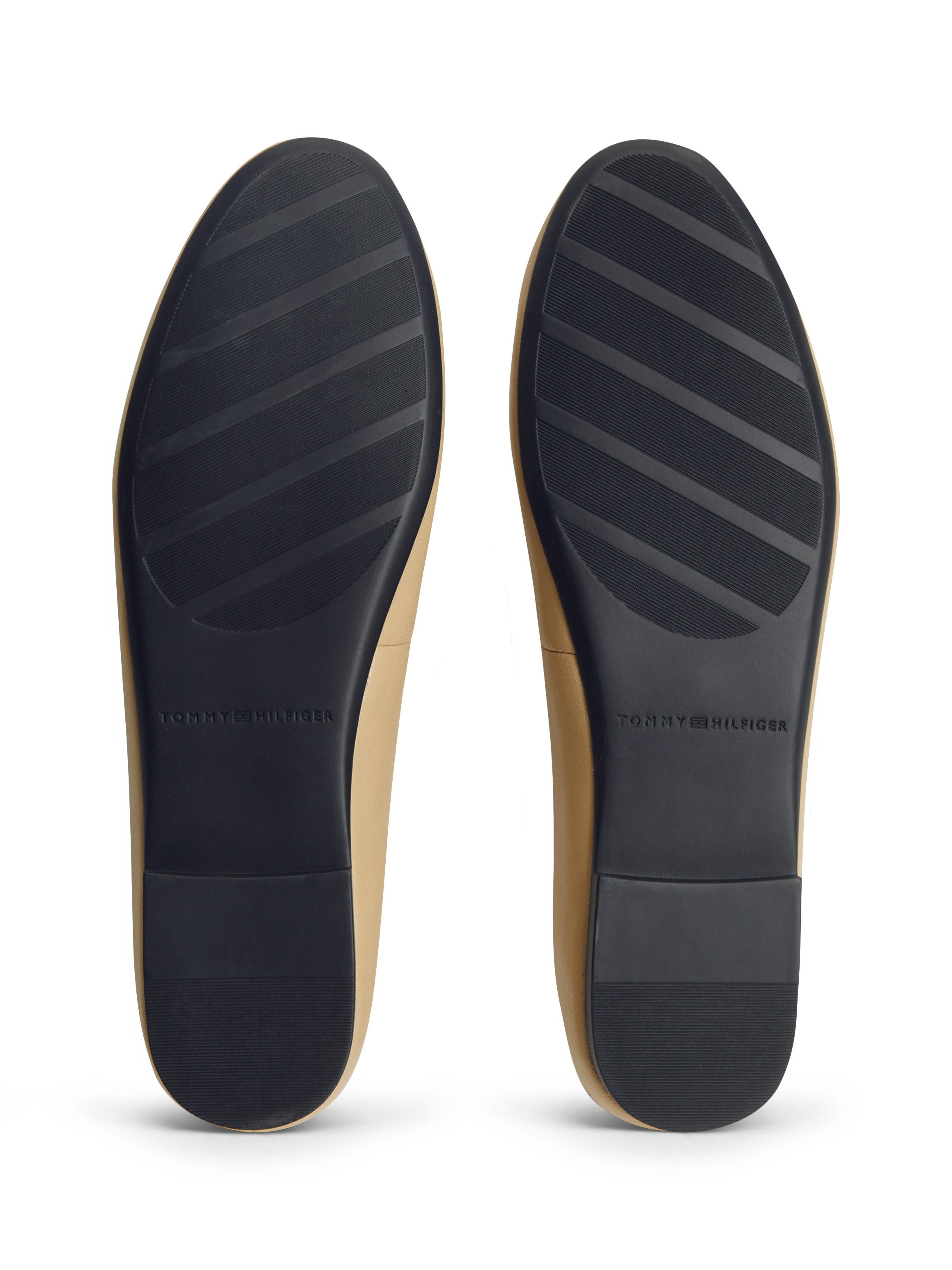 Tommy Hilfiger TH PLATE LEATHER BALLERINA Ballerina Schlupfschuh, Businessschuh mit edlem Schmuckelement - schmale Form