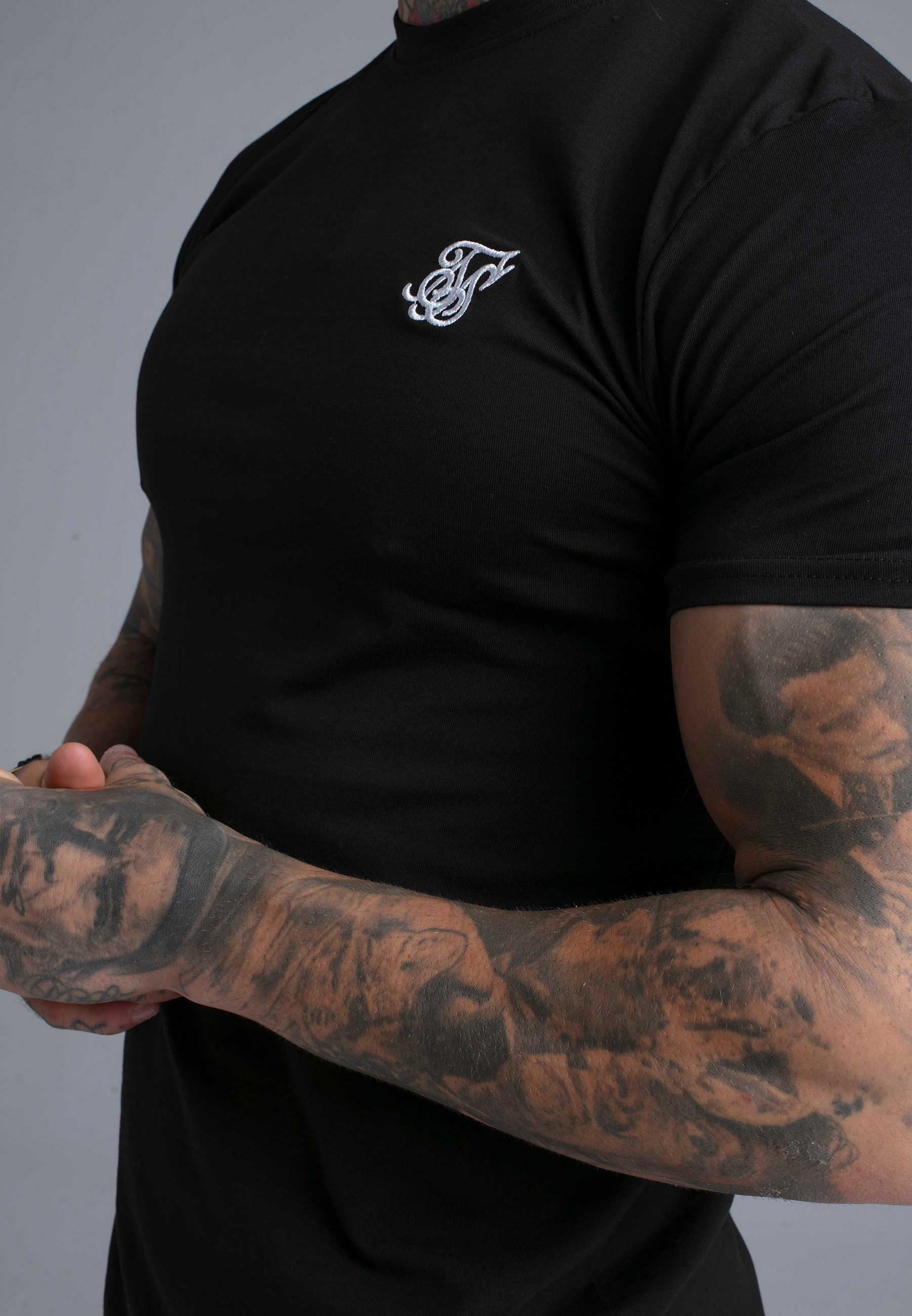 Siksilk T-Shirt SikSilk Herren Schwarzes Essentials T-Shirt – Bild 2 von 5