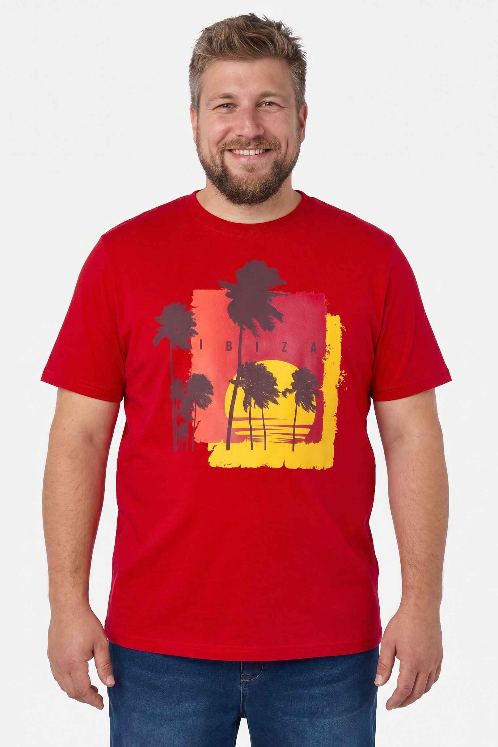 Men Plus T-Shirt T-Shirts 2er-Pack Halbarm Print Rundhals bis 8 XL