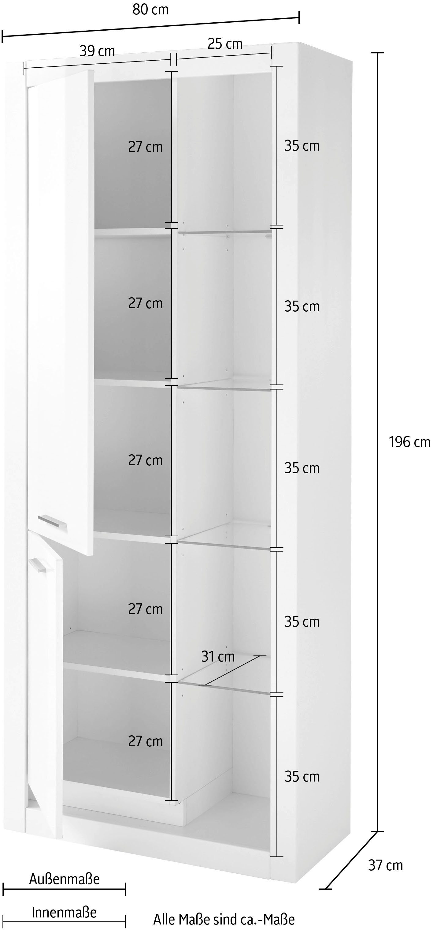 Style cm ca. Vitrine Höhe MERAN of 196 Places