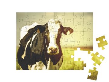 puzzleYOU Puzzle Milchkuh auf dem Land, 48 Puzzleteile, puzzleYOU-Kollektionen Kühe & Kälber, Bauernhof-Tiere