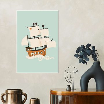 Posterlounge Poster Kanzilue, Das Piraten-Schiff, Mädchenzimmer Maritim Kindermotive