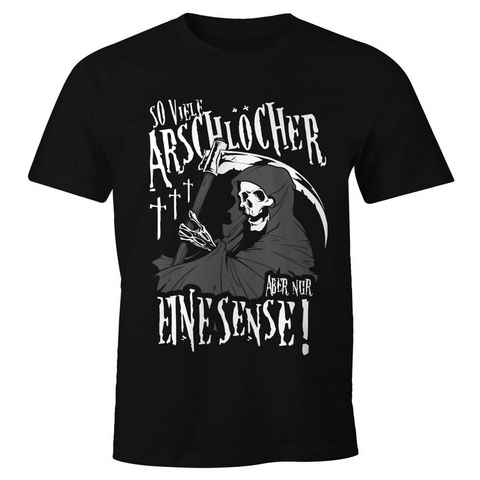 MoonWorks Print-Shirt So viele Arschlöcher aber nur eine Sense Herren T-Shirt mit Spruch mit Print