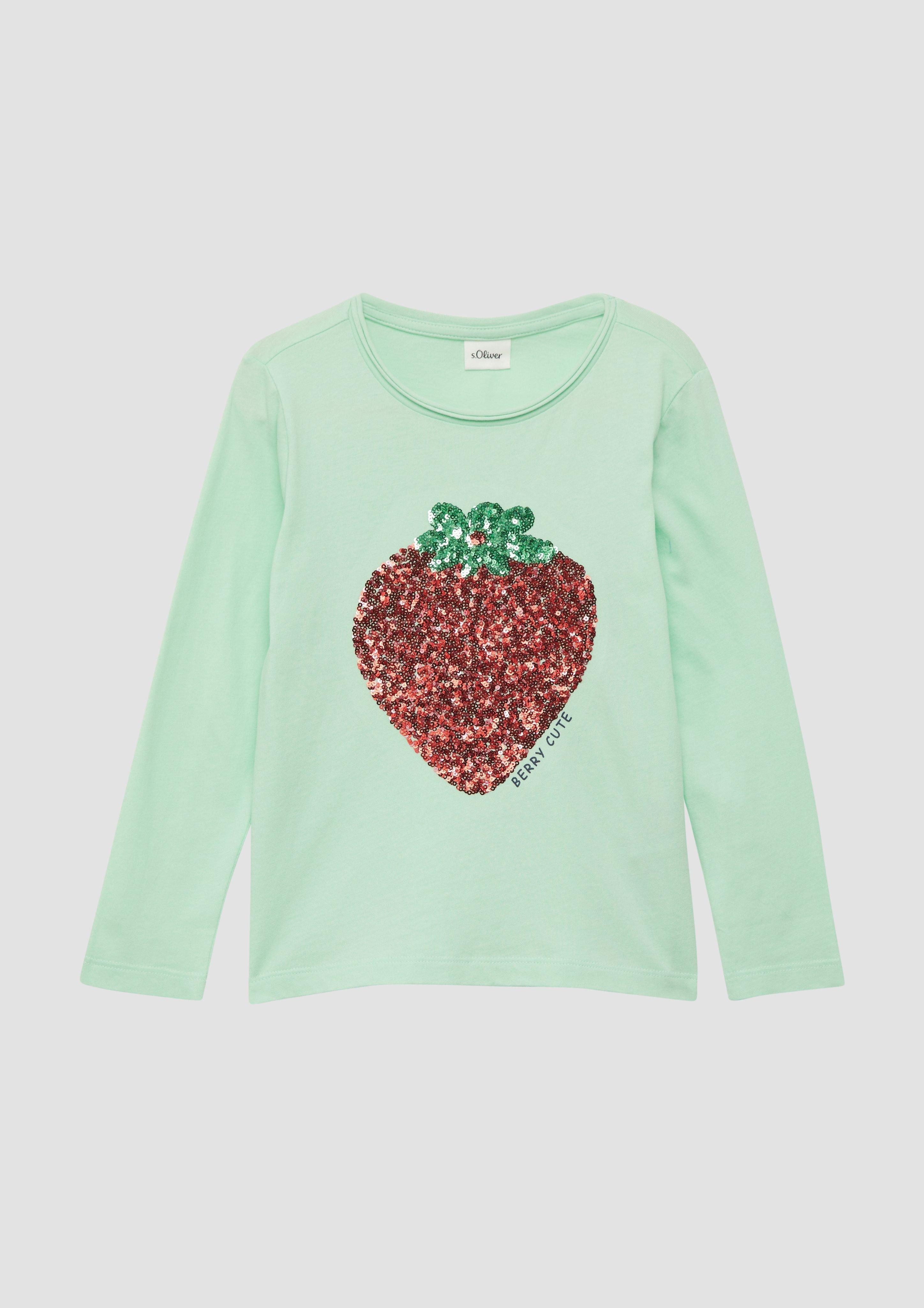 Langarmshirt Langarmshirt mit Pailletten im Loose Fit