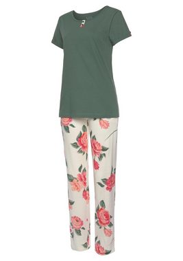 Vivance Dreams Pyjama (2 tlg., 1 Stück) mit geblümter Schlafhose