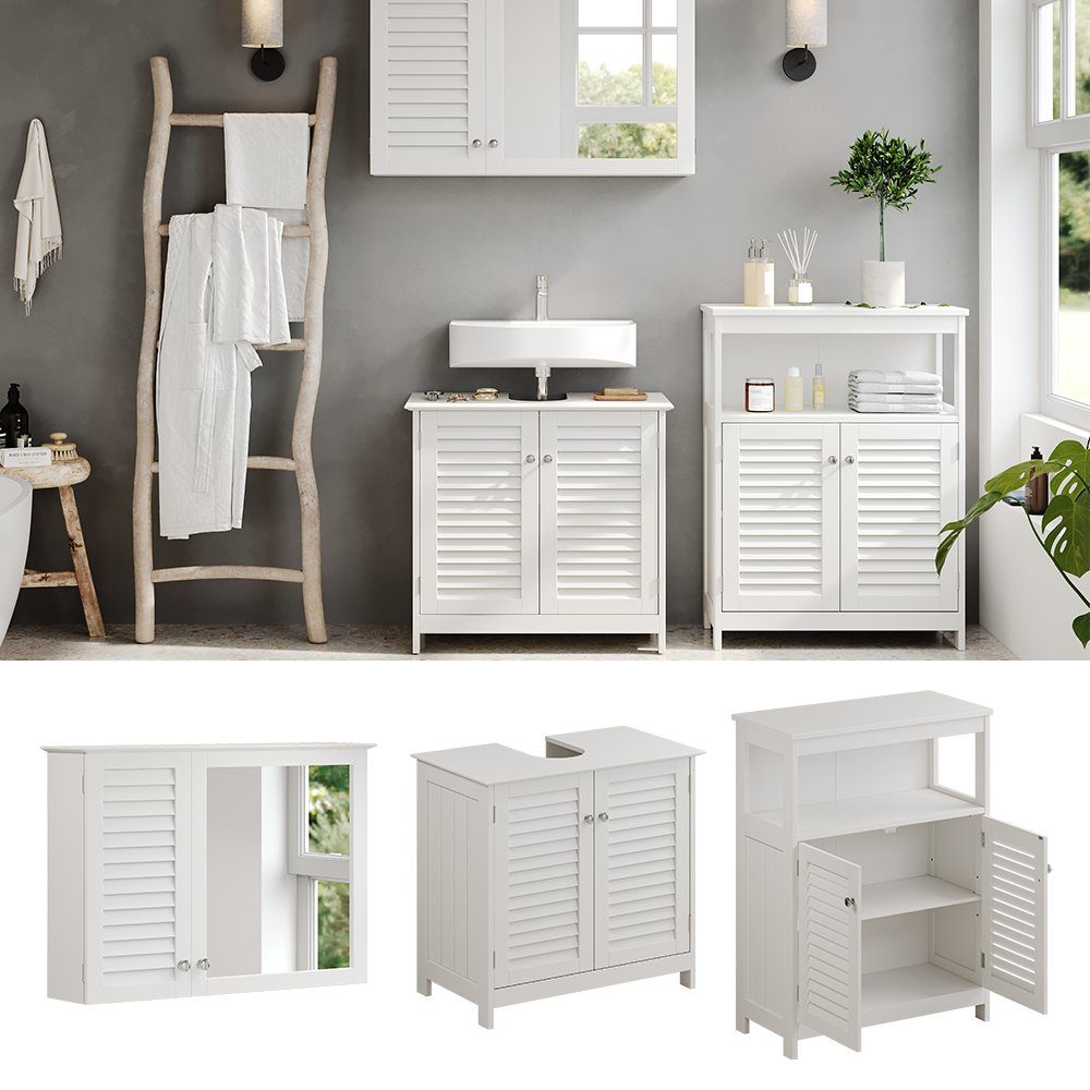 Vicco Badmöbel-Set Riad, Weiß, 3 Teile, günstig online kaufen