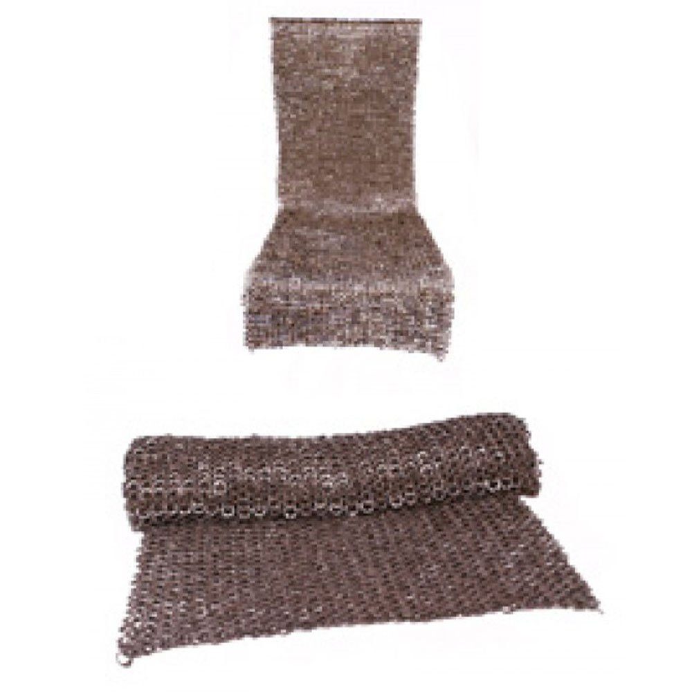 Battle Merchant Ritter-Kostüm Kettenrock, genietete und gestanzte Flachringe, Rundnieten Ø 8mm Stahl