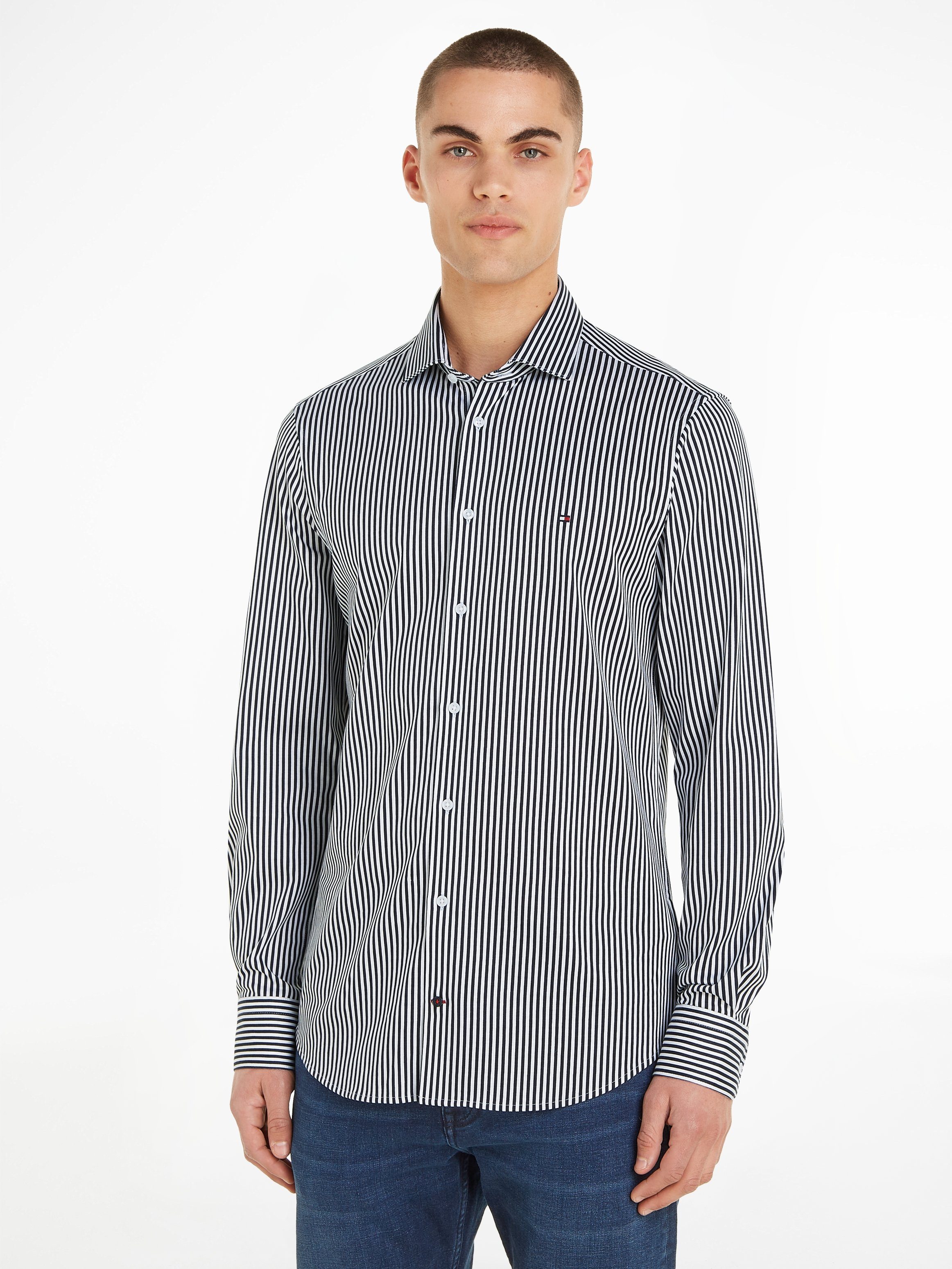 Tommy Hilfiger Langarmhemd CL KNITTED STRIPE SF SHIRT