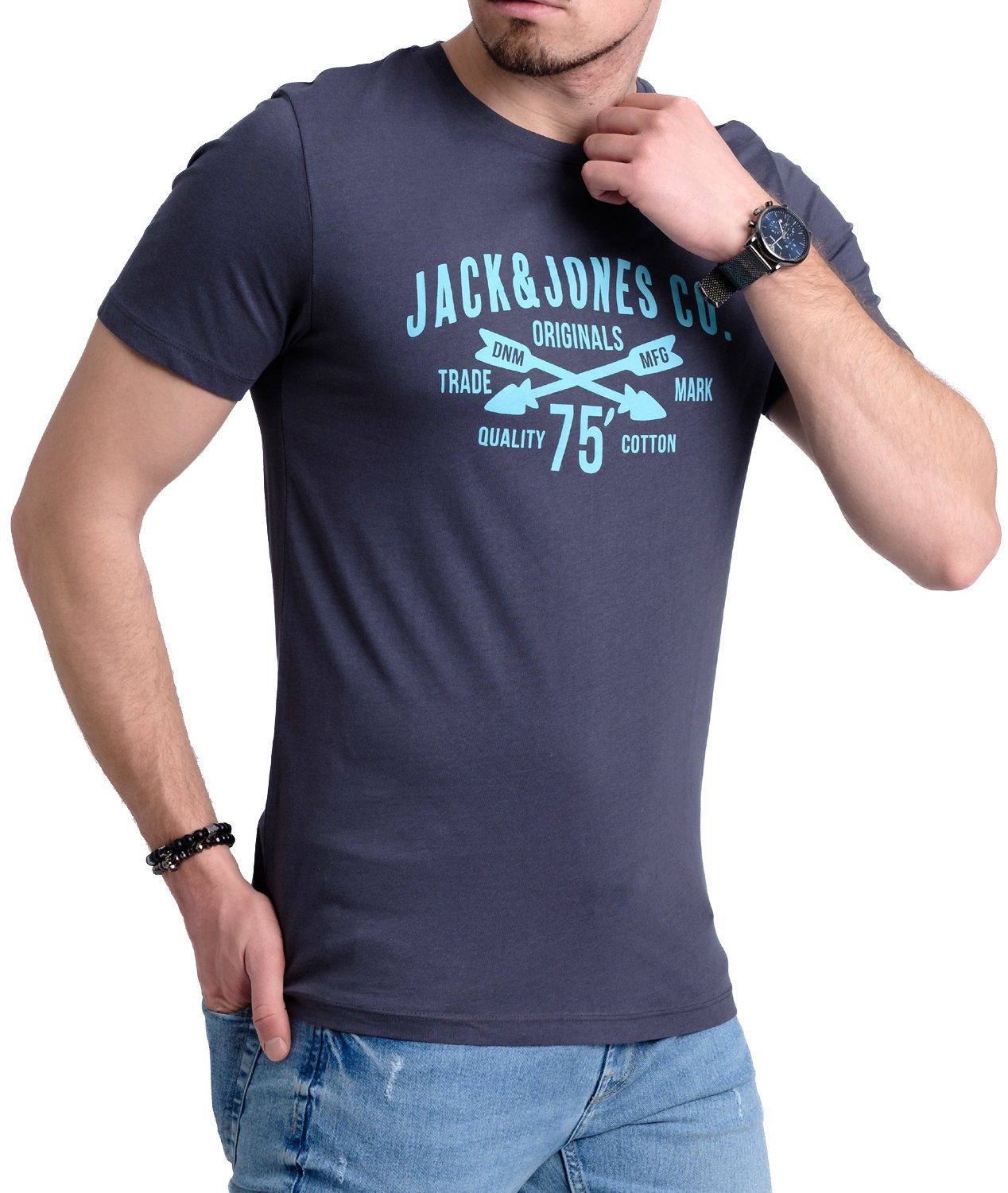 Baumwolle & Aufdruck Print-Shirt OPT14 mit Jones T-Shirt Jack aus