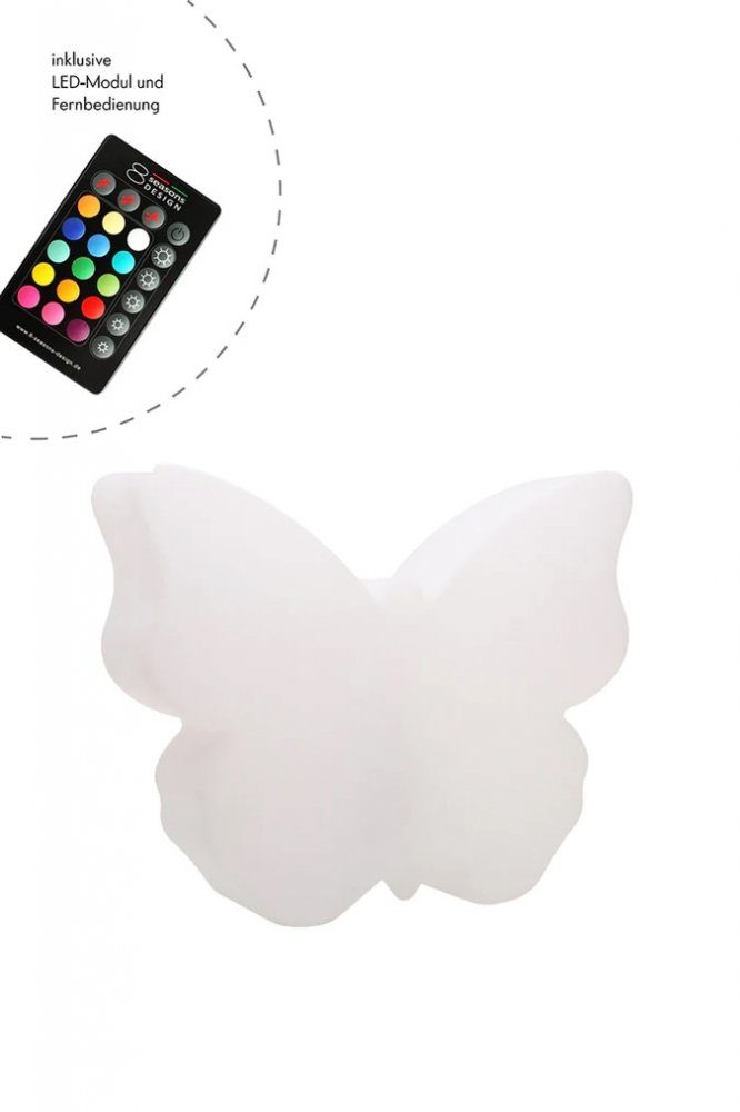 8 seasons design Dekolicht 8 seasons - Motivleuchte Shining Butterfly 40 cm weiß RGB