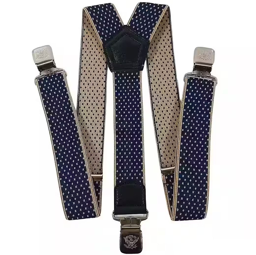 Ware aus aller Welt Hosenträger im Retro-Stil starke Y Hosenträger 40 mm breit mit starke Krallenclips (1-St)