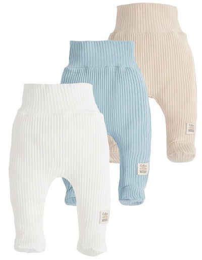 Makoma Stoffhose »Baby Hose mit Fuß Strampelhose für Neugeborene Jungen & Mädchen« (Spar-Set, 3-tlg., 3er-Pack) mit elastischem hohen bund