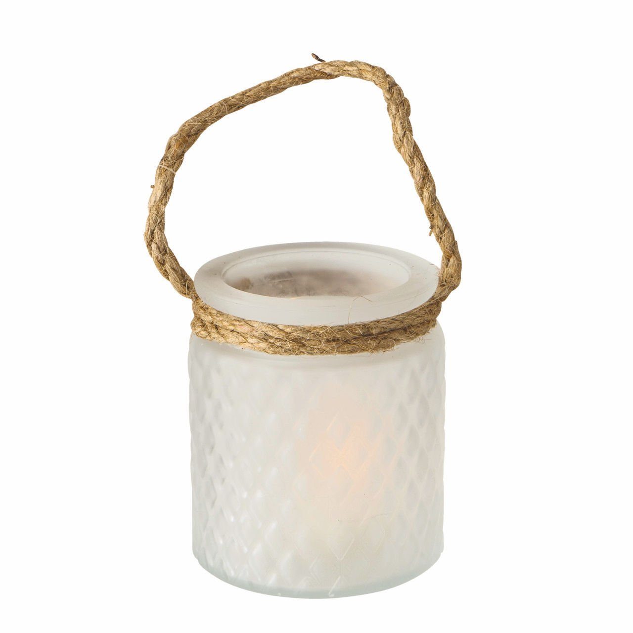 Spetebo Windlicht satiniert Windlicht weiß St) Trax - Milchglas (4