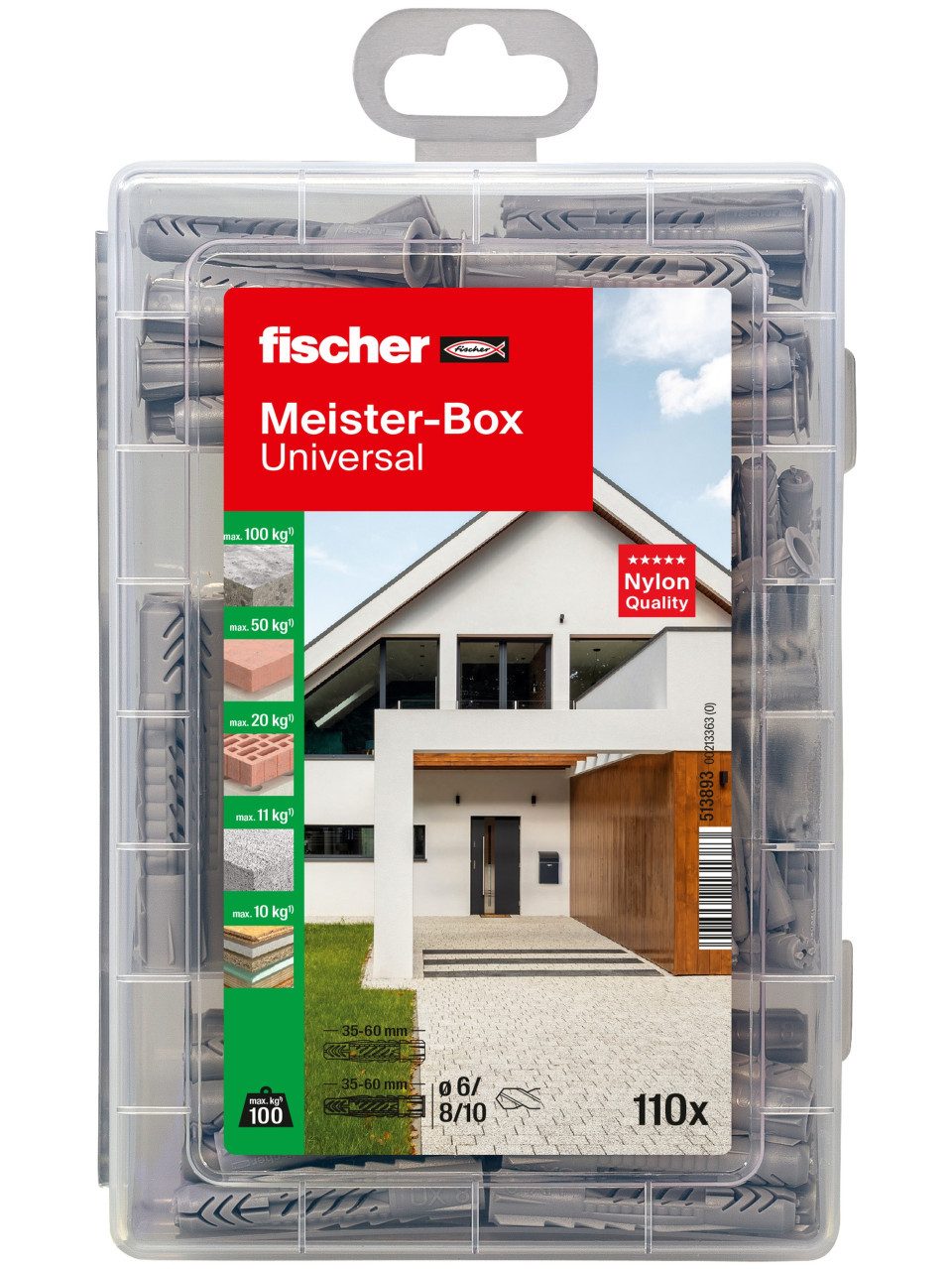 fischer Schrauben- und Dübel-Set Fischer Dübel UX Meisterbox - 110 Stück
