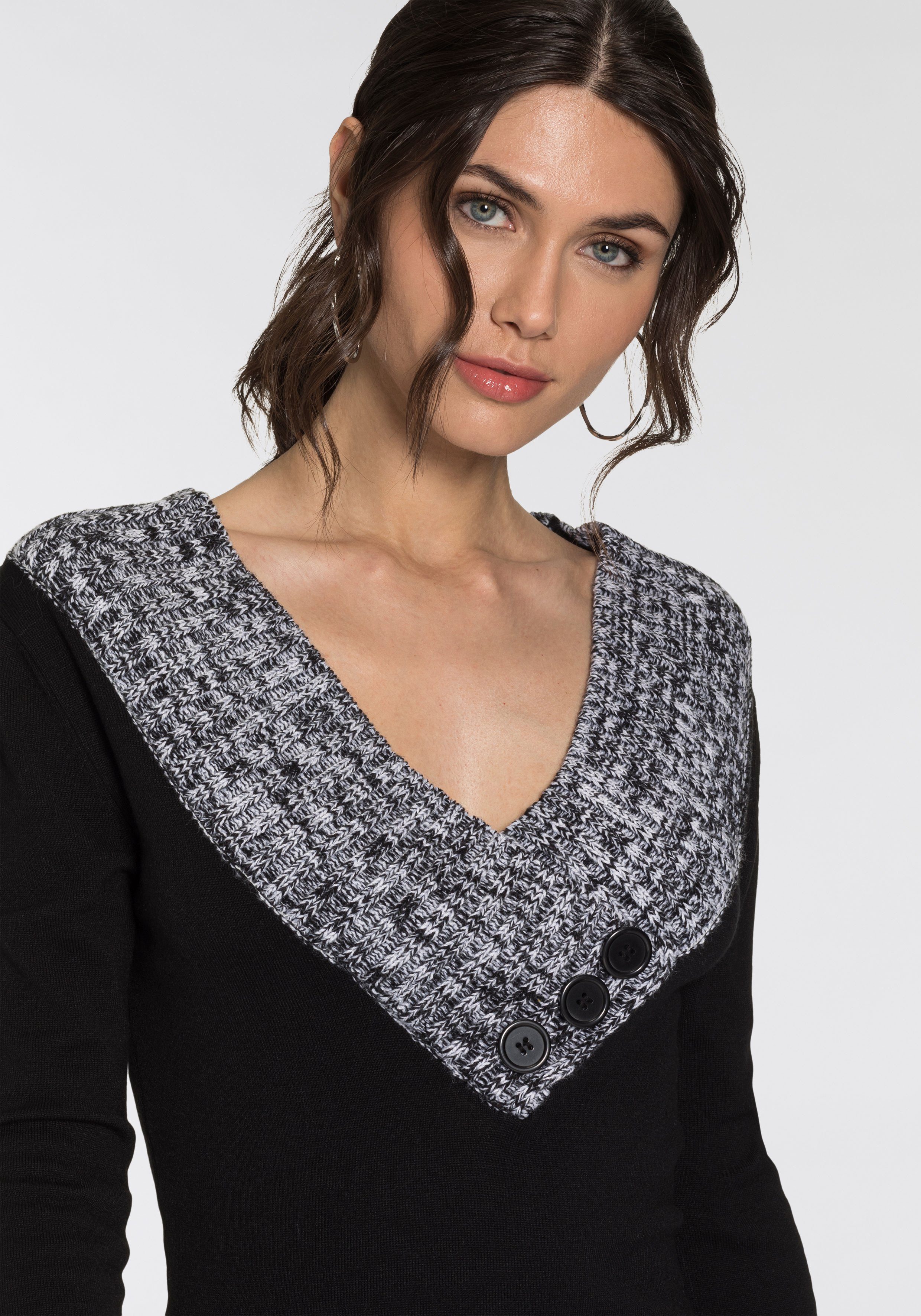 Strickkleid Melange-Effekten mit Melrose