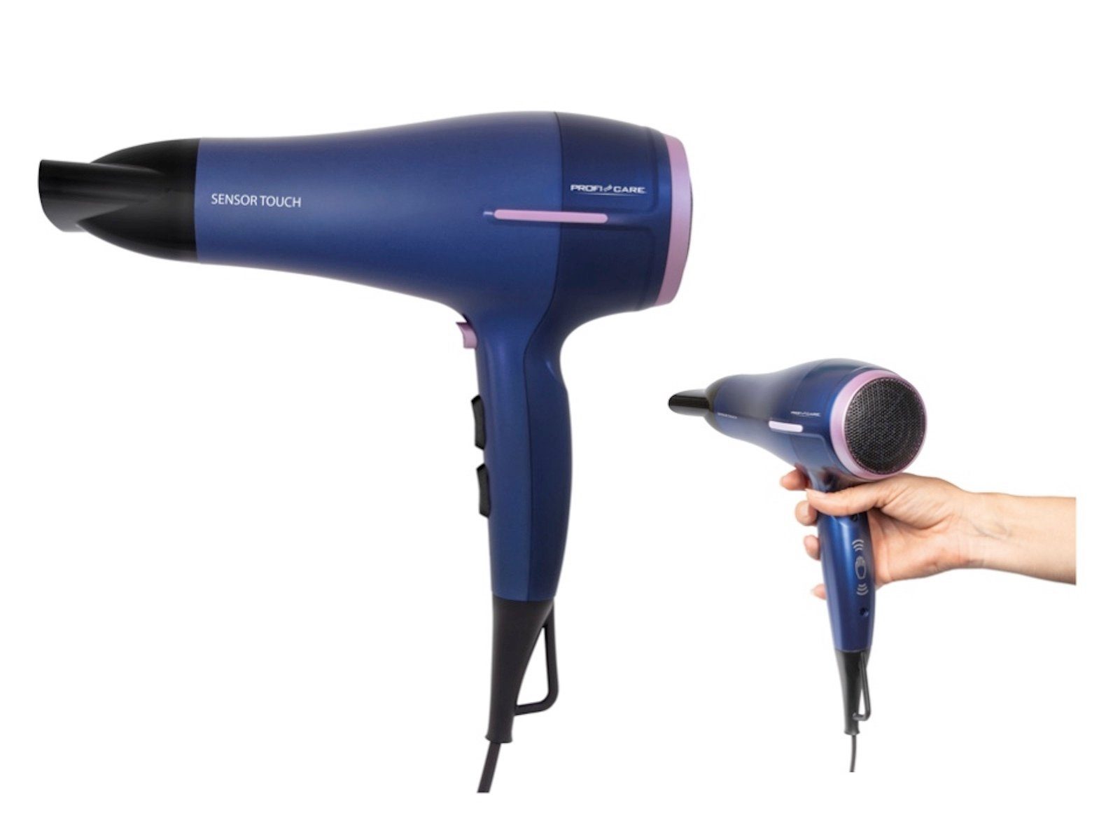 ProfiCare Haartrockner PROFICARE Haartrockner Föhn Ionic 2200 Watt Sensor-Touch HTD 3030 blau