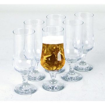 BURI Gläser-Set Biergläser auf Fuß 370ml Bier Gläser Glas trinken Küche Haushalt, Glas