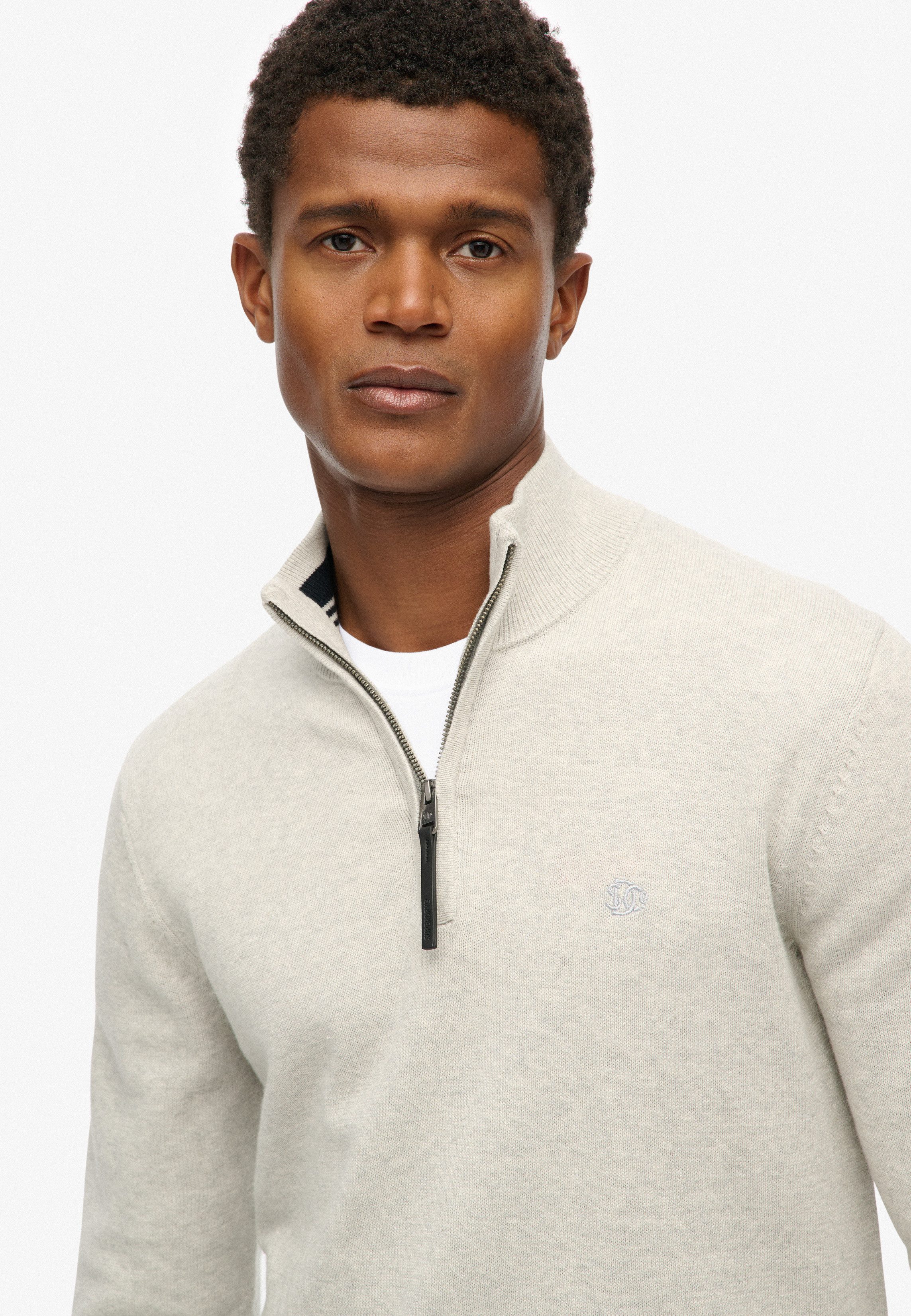 Superdry Strickpullover ESSENTIALS COTTON HALF ZIP