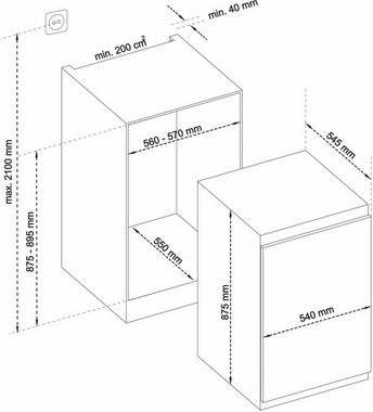 Sharp Einbaukühlschrank SJ-LE134M0X-EU, 87,5 cm hoch, 54 cm breit