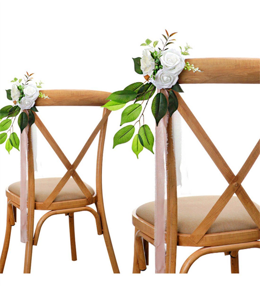 Kunstkranz Outdoor-Hochzeit DÖRÖY Stuhl Simulation Dekoration Requisiten, Blumen